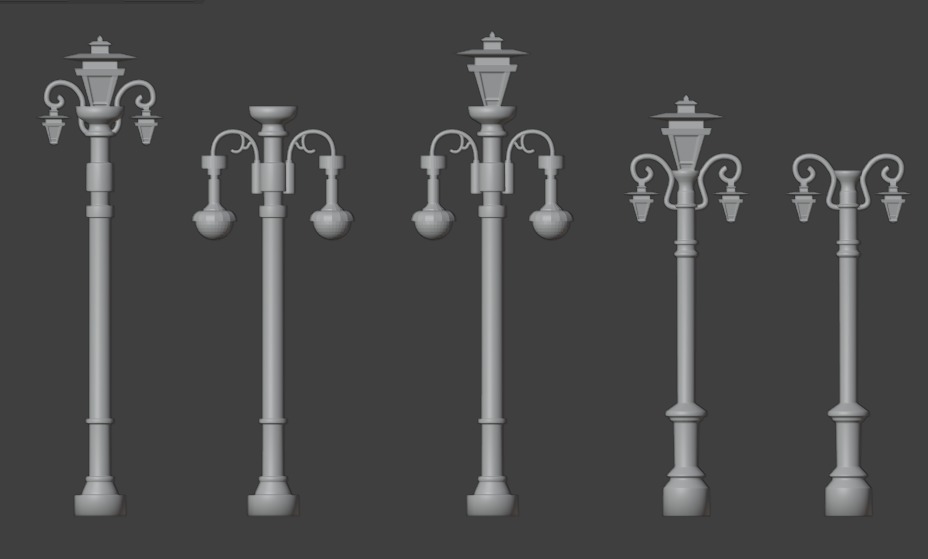 Street lights lamp post 3D print model_4