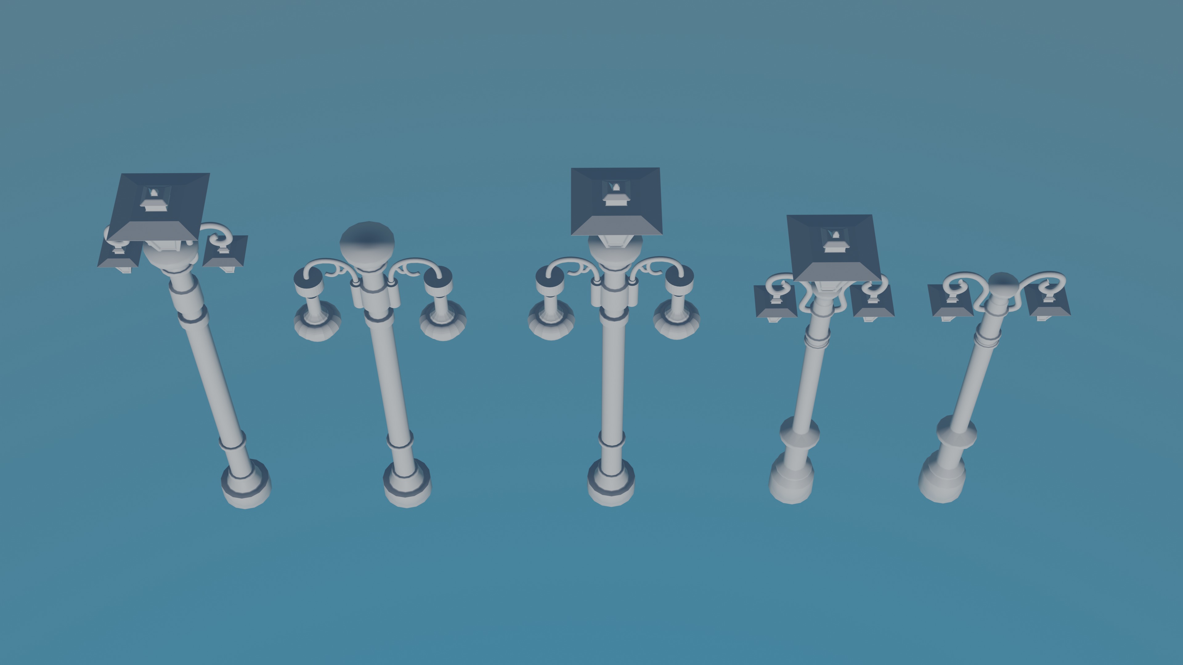 Street lights lamp post 3D print model_2