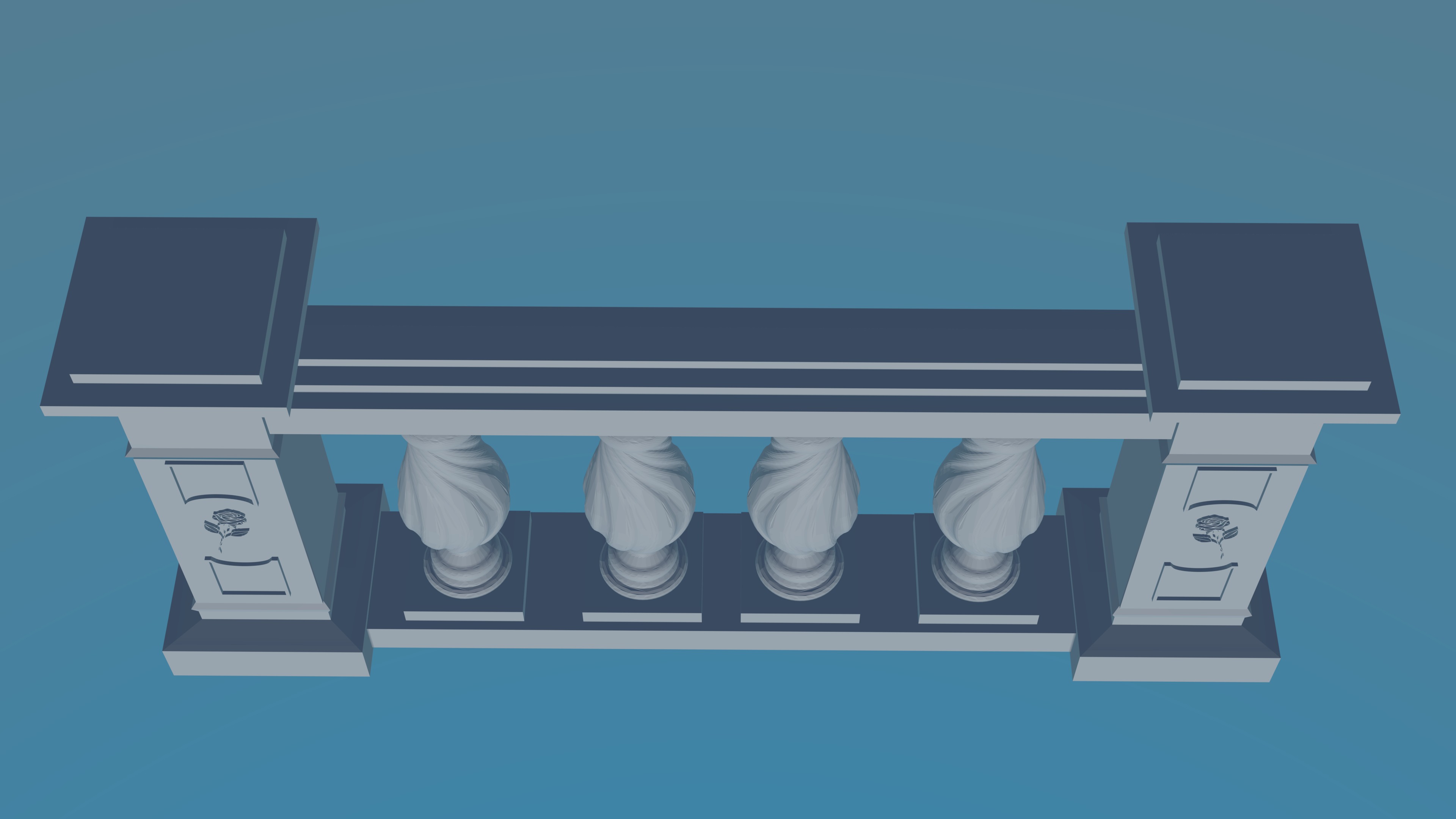 Stone Balustrade 3D print model_2
