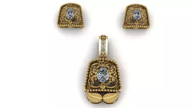 YIZEN FASHION DESIGN LOCKET SET 3D PRINTABLE MODEL 3D print model