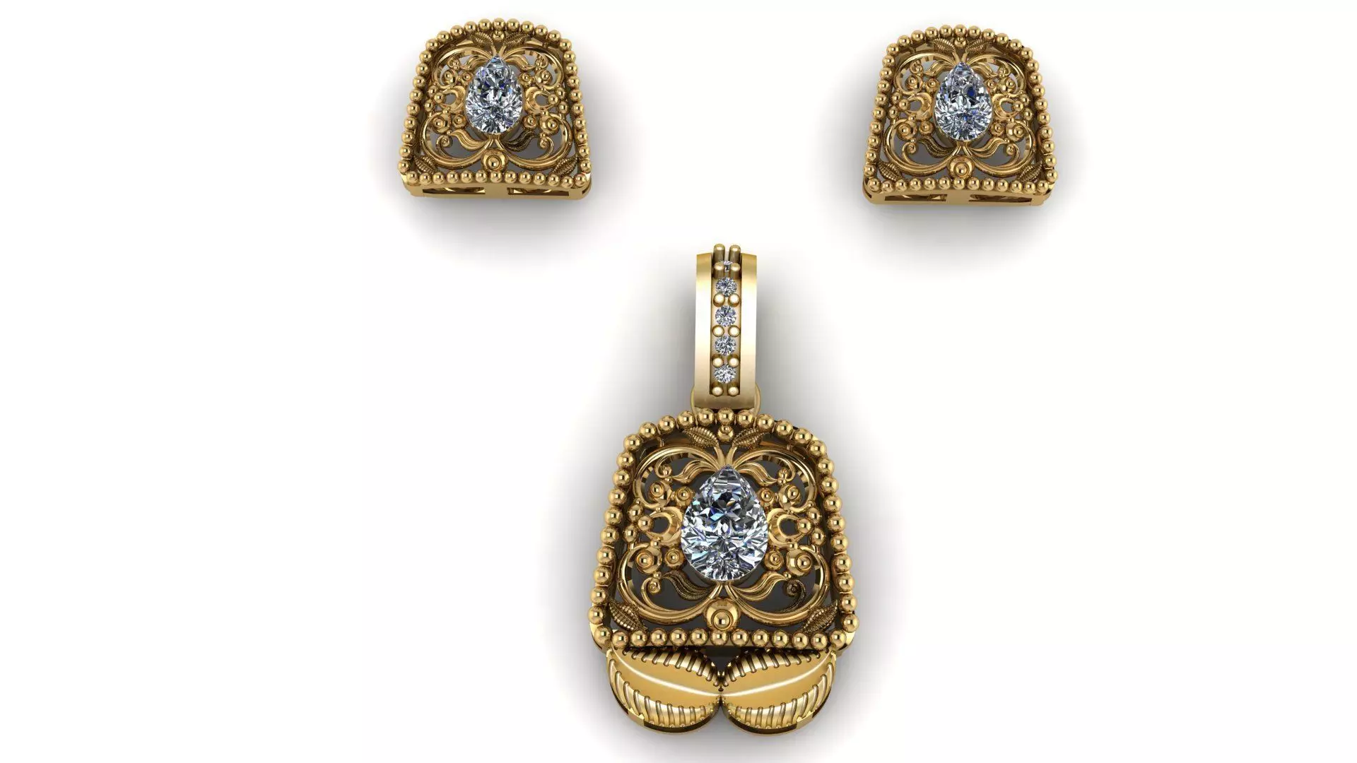 YIZEN FASHION DESIGN LOCKET SET 3D PRINTABLE MODEL 3D print model