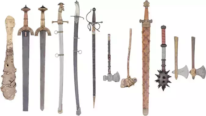 12 Melee Weapon Superbundle 3D Model Collection
