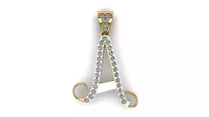 ALPHABET A PENDANT 3D PRINTABLE MODEL 3D print model
