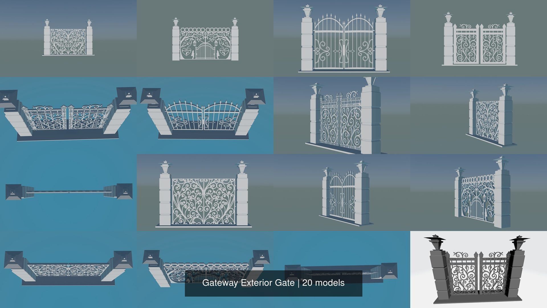 Gateway Exterior Gate 3D Model Collection_4