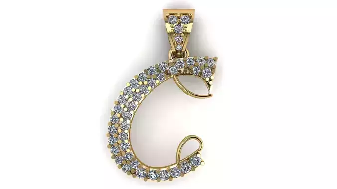 ALPHABET C PENDANT 3D PRINTABLE MODEL