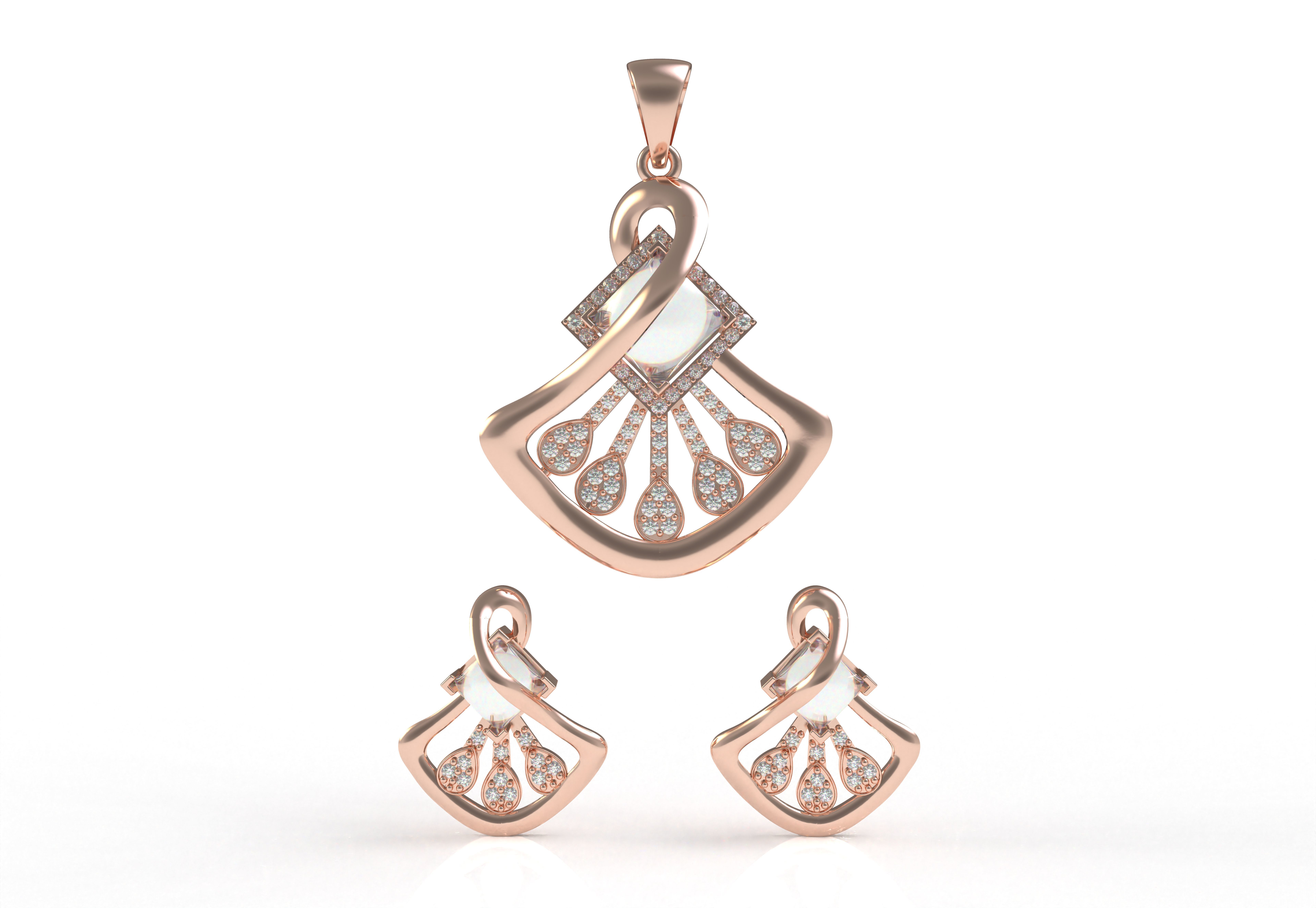 Diamond Pendant Set 12 3D print model_14