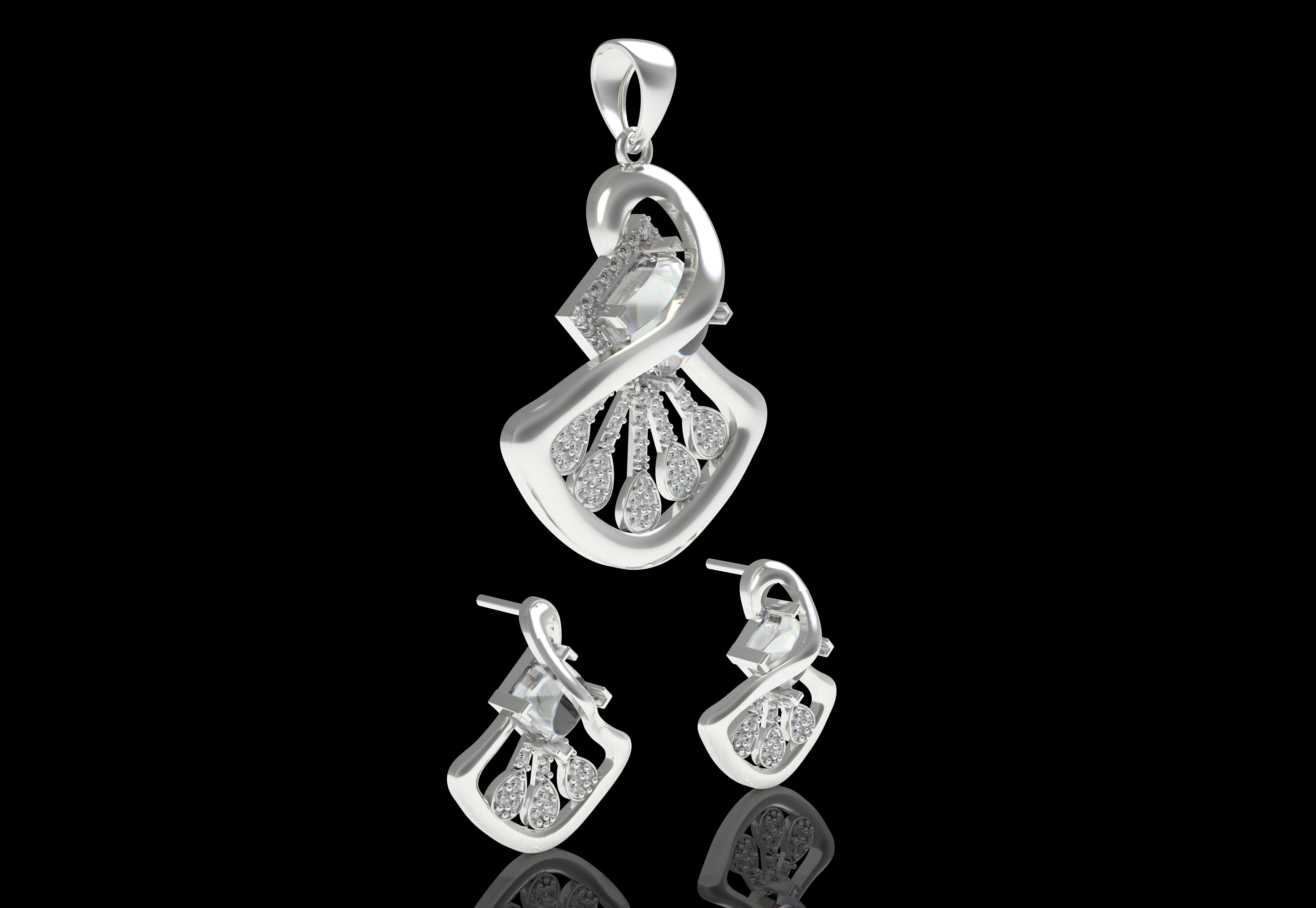 Diamond Pendant Set 12 3D print model_21