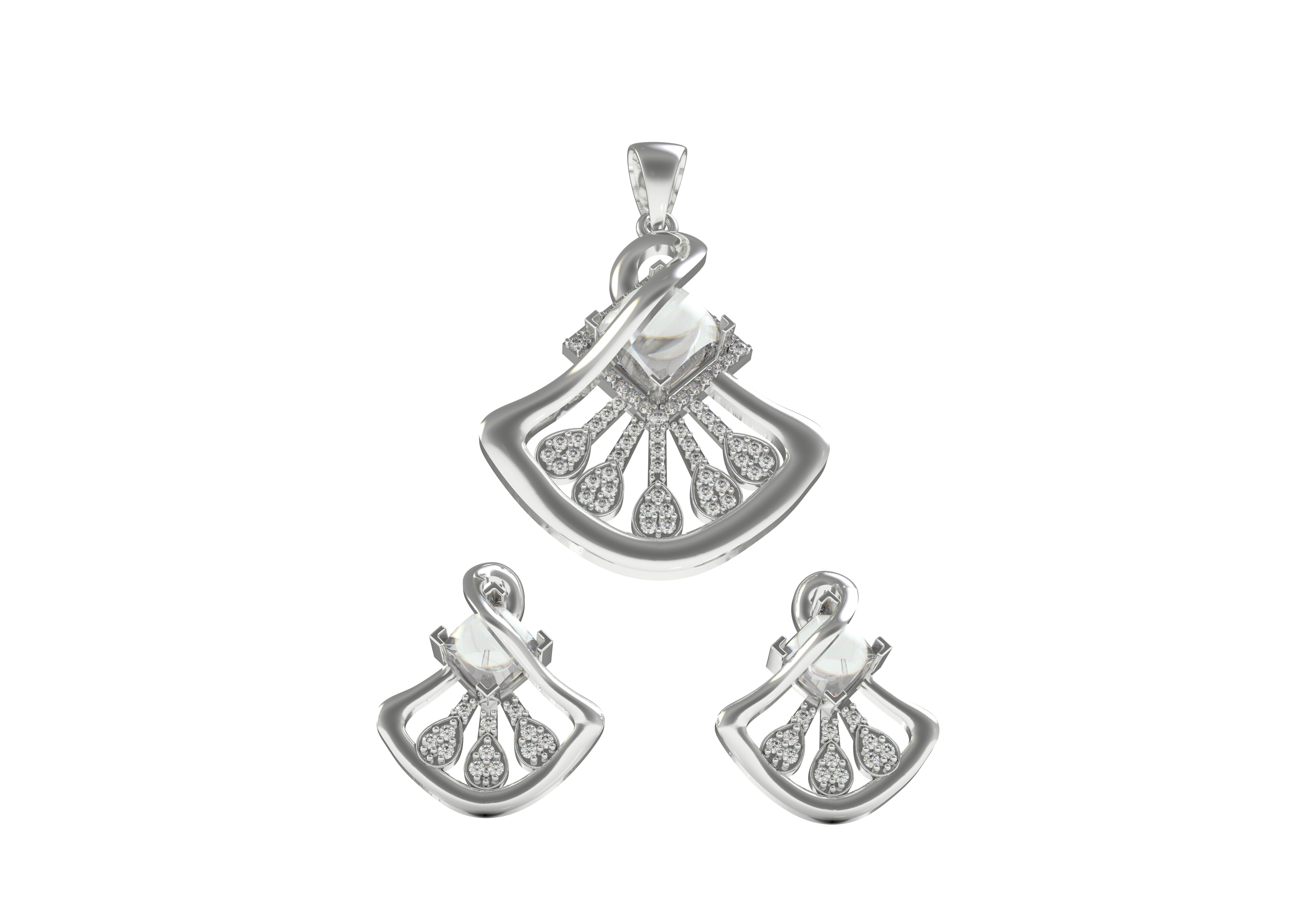 Diamond Pendant Set 12 3D print model_23