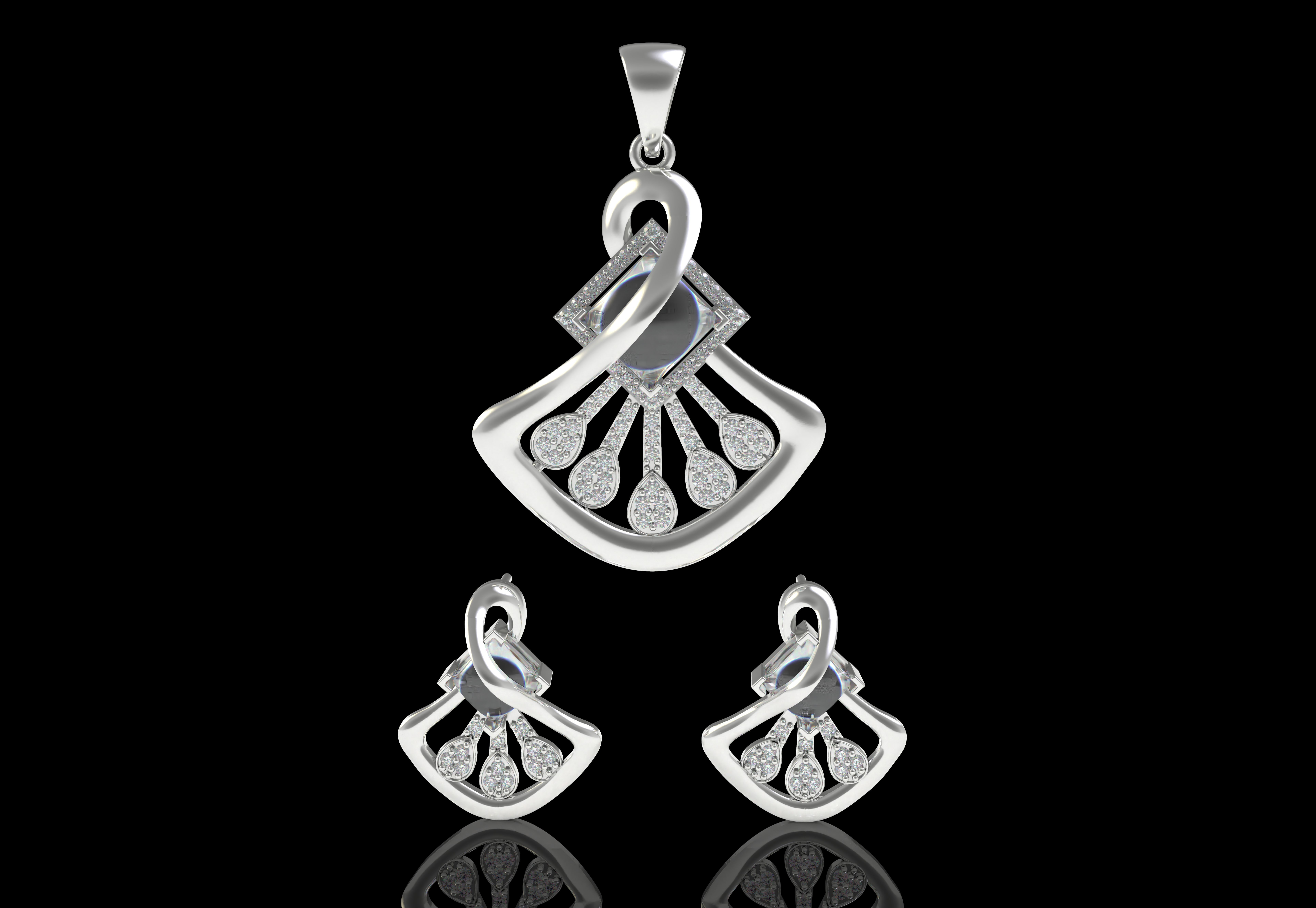 Diamond Pendant Set 12 3D print model_18