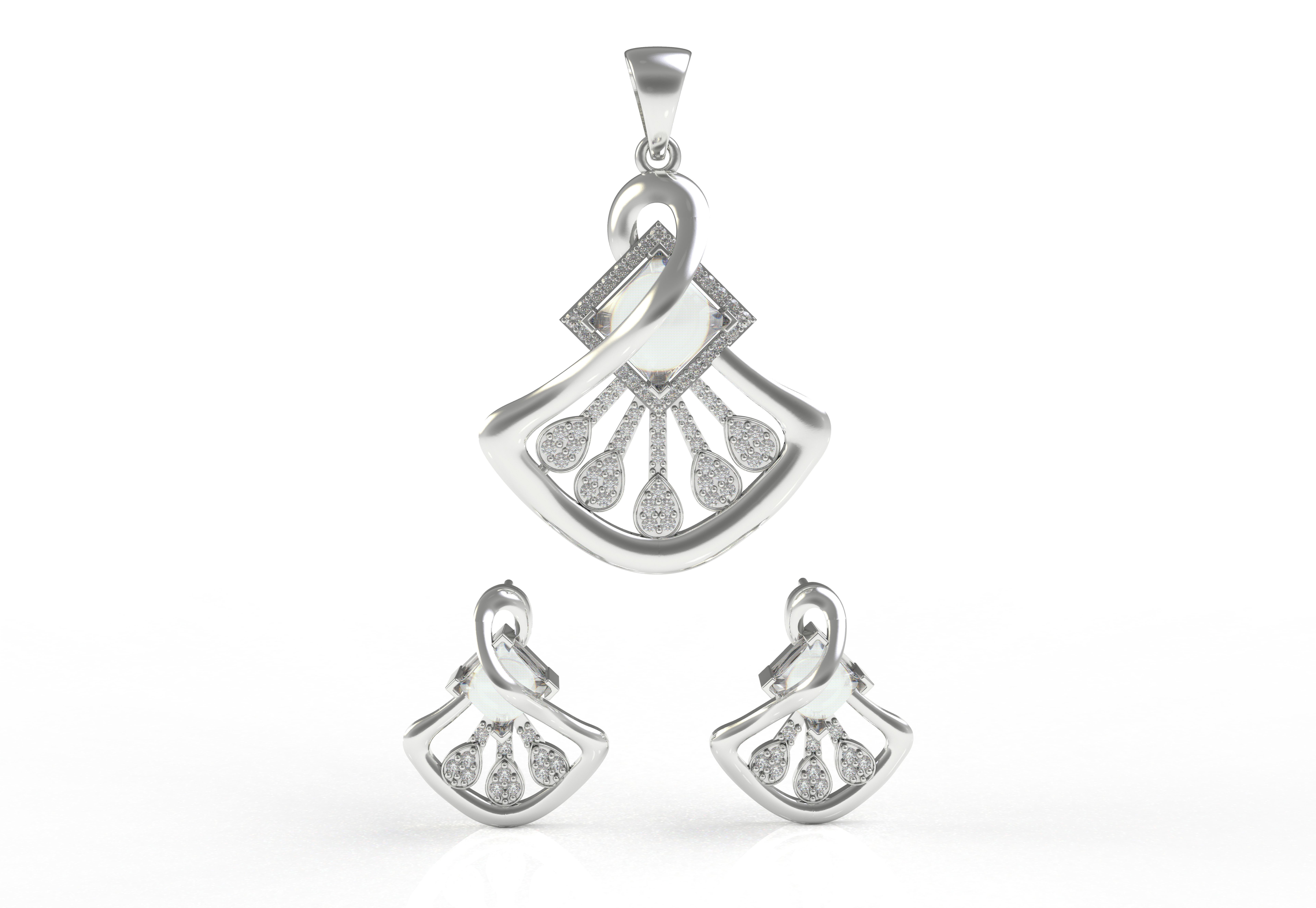 Diamond Pendant Set 12 3D print model_22