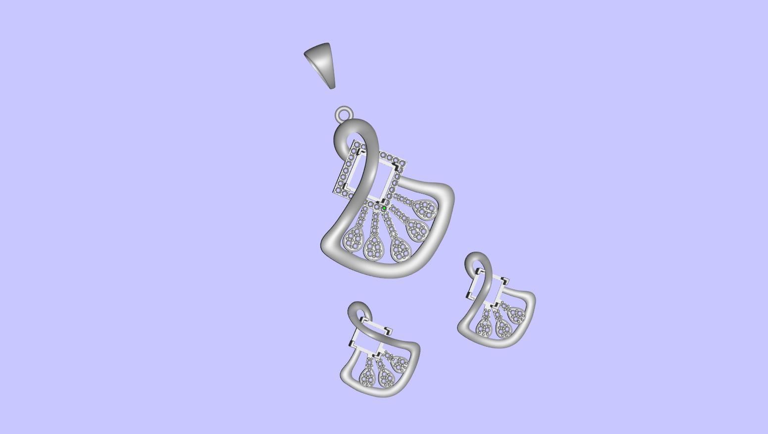 Diamond Pendant Set 12 3D print model_26