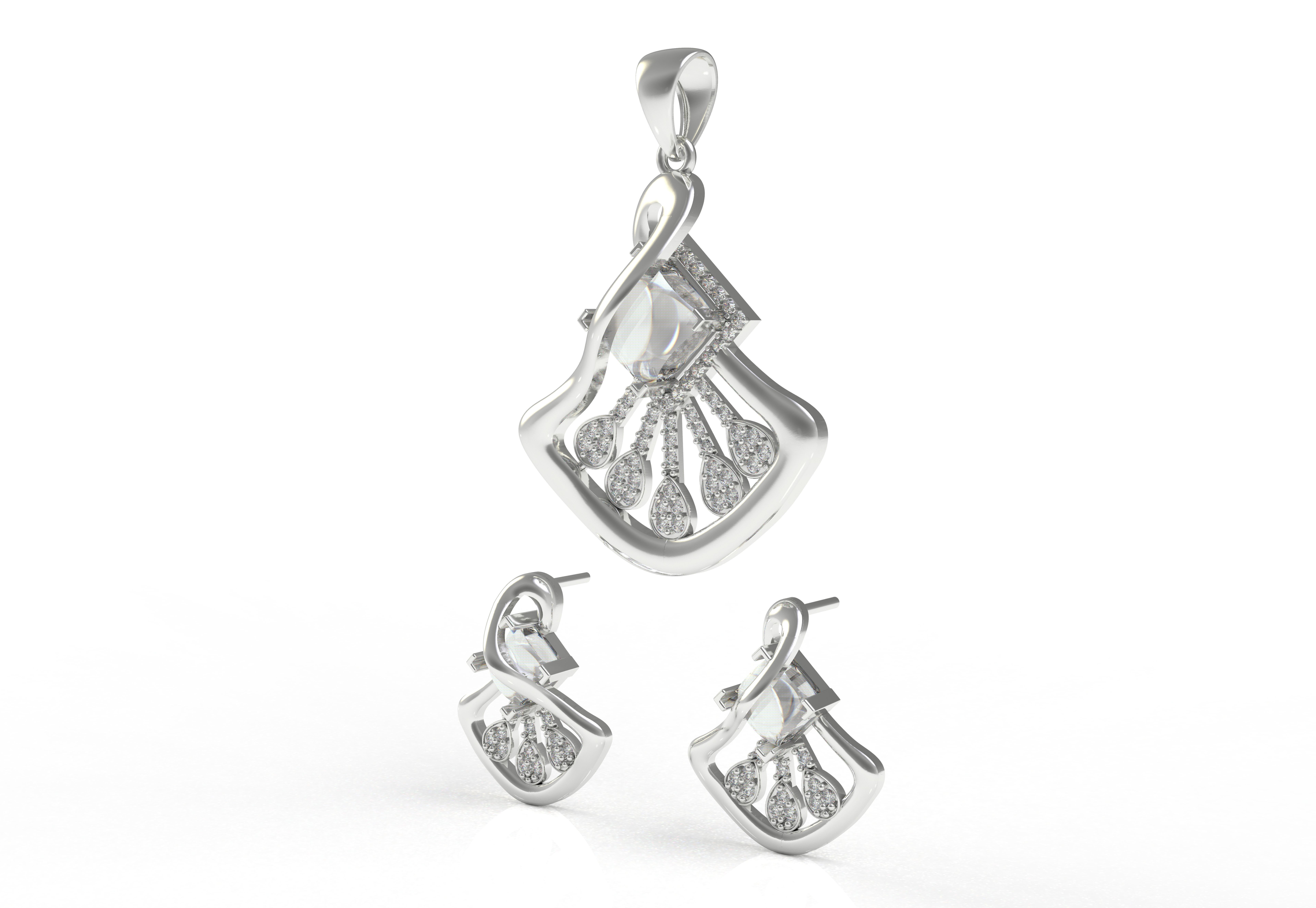 Diamond Pendant Set 12 3D print model_24