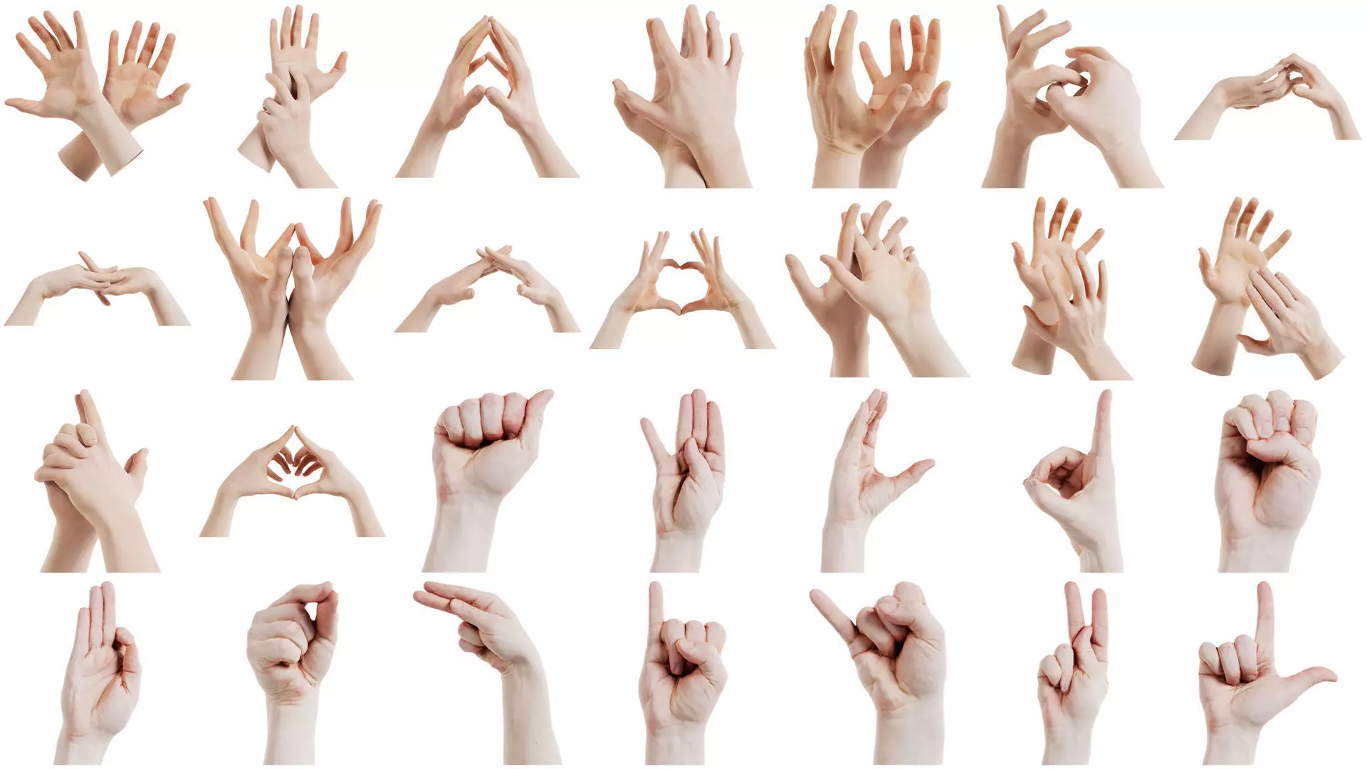 68 Male Hand Artistic and Sign Superbundle 3D Model Collection_0