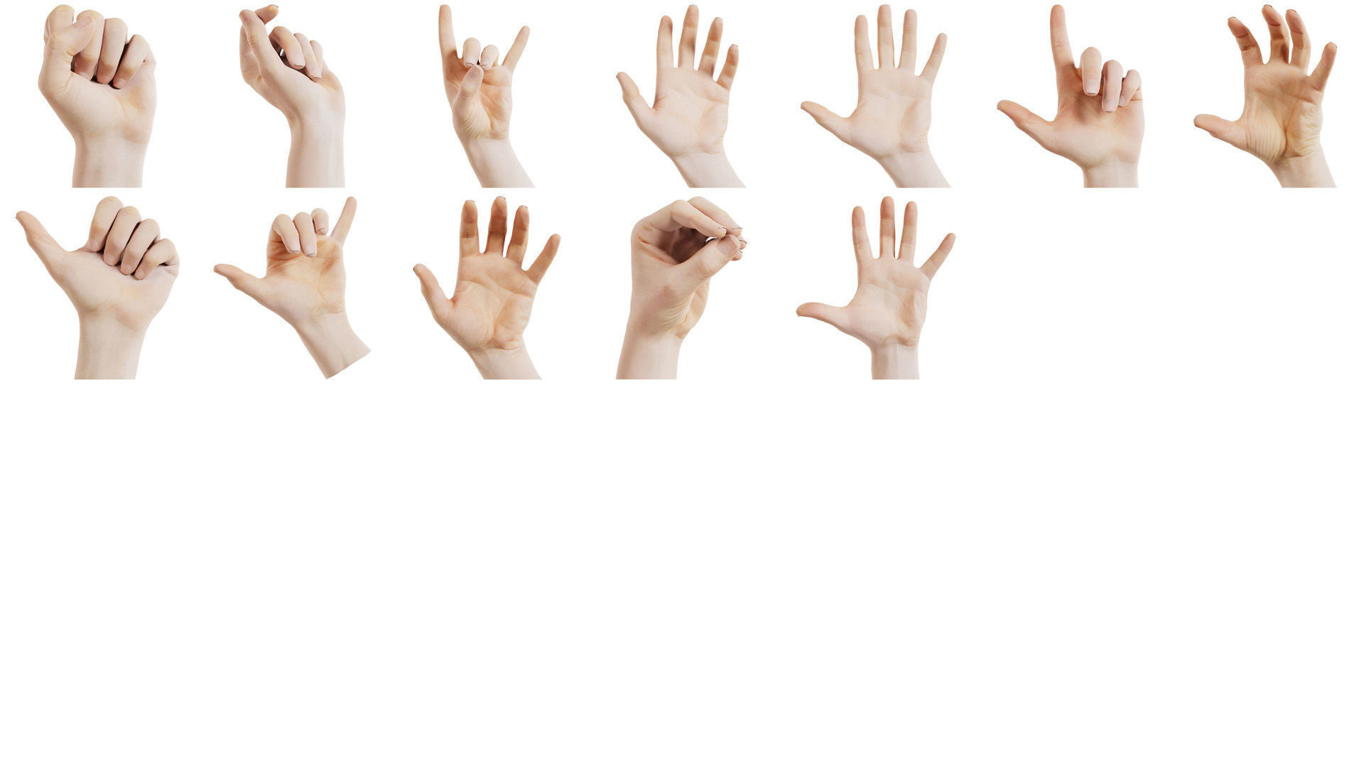 68 Male Hand Artistic and Sign Superbundle 3D Model Collection_2