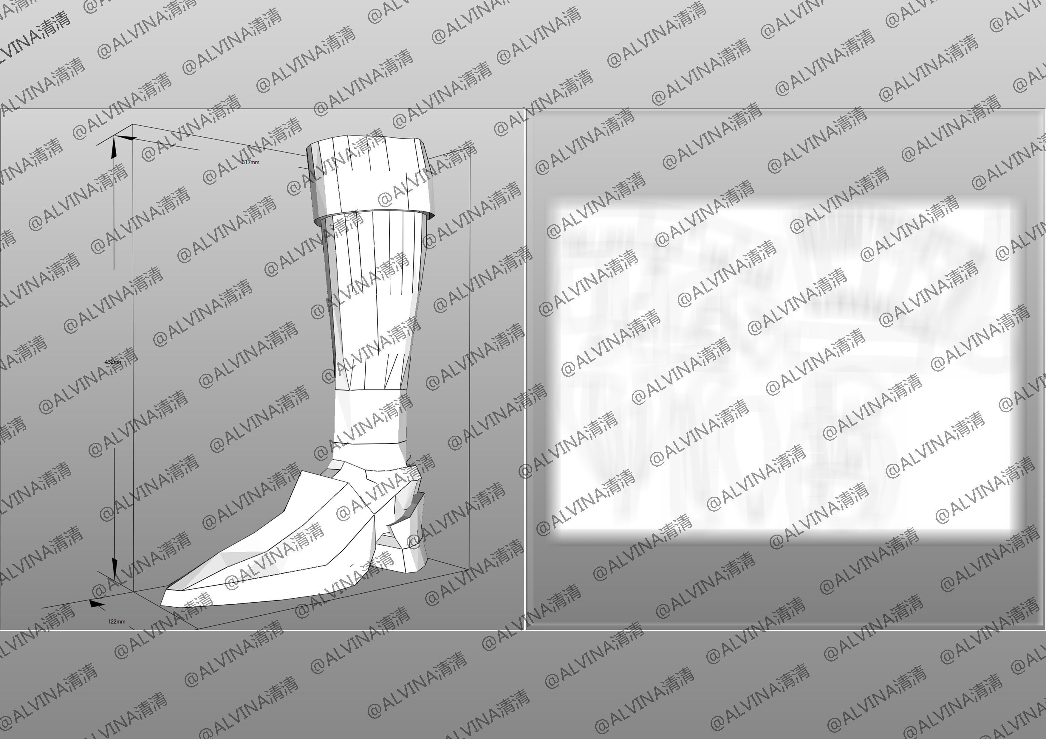 Claymore Armor - DIY Cosplay Pepakura Foam Template Low-poly 3D model_25