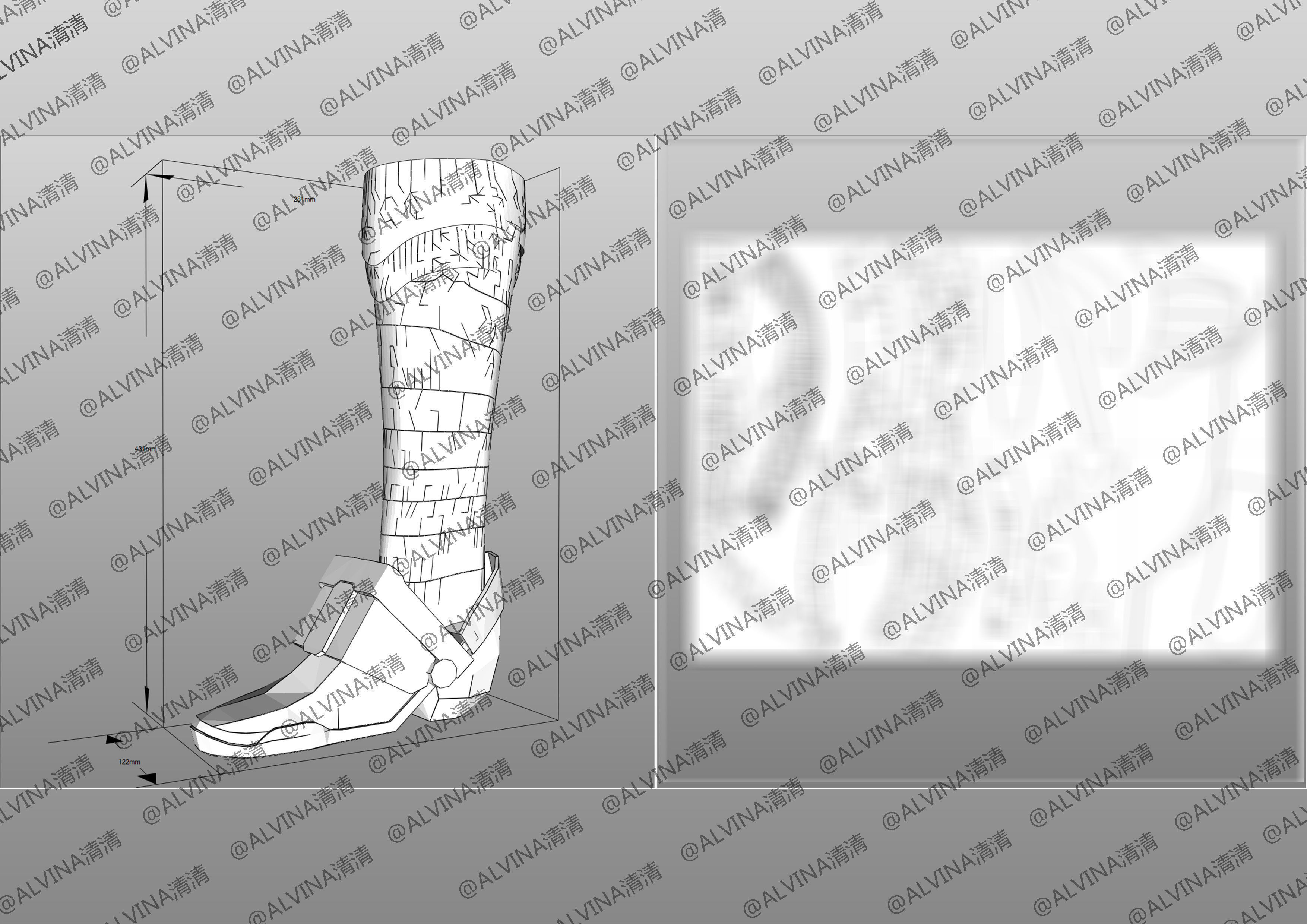 Claymore Armor - DIY Cosplay Pepakura Foam Template Low-poly 3D model_27