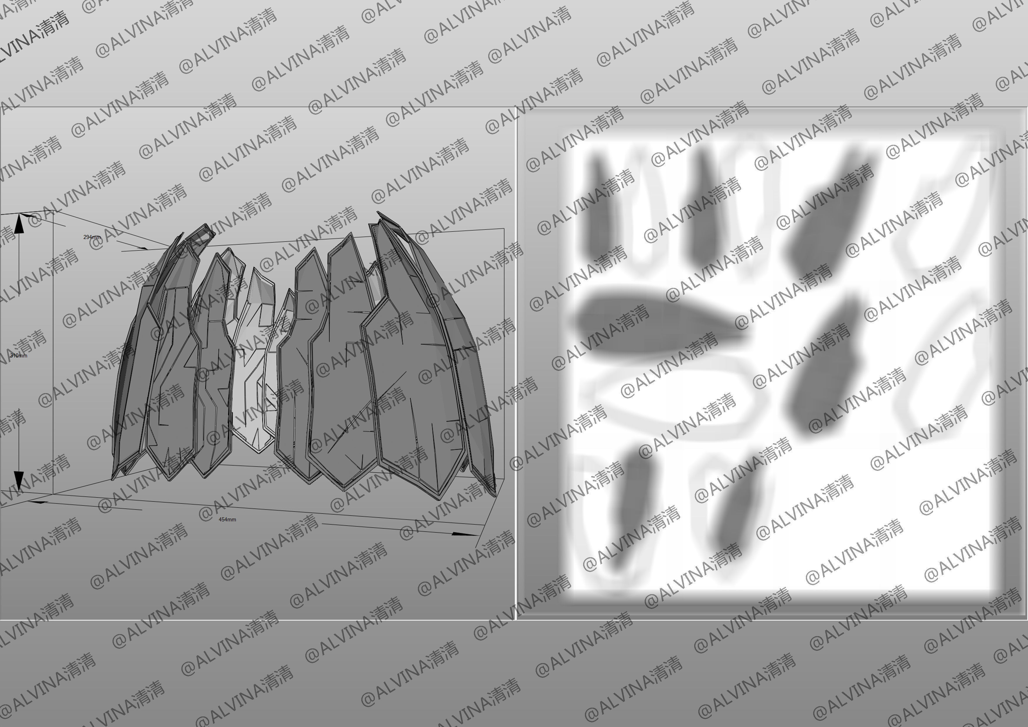 Claymore Armor - DIY Cosplay Pepakura Foam Template Low-poly 3D model_22