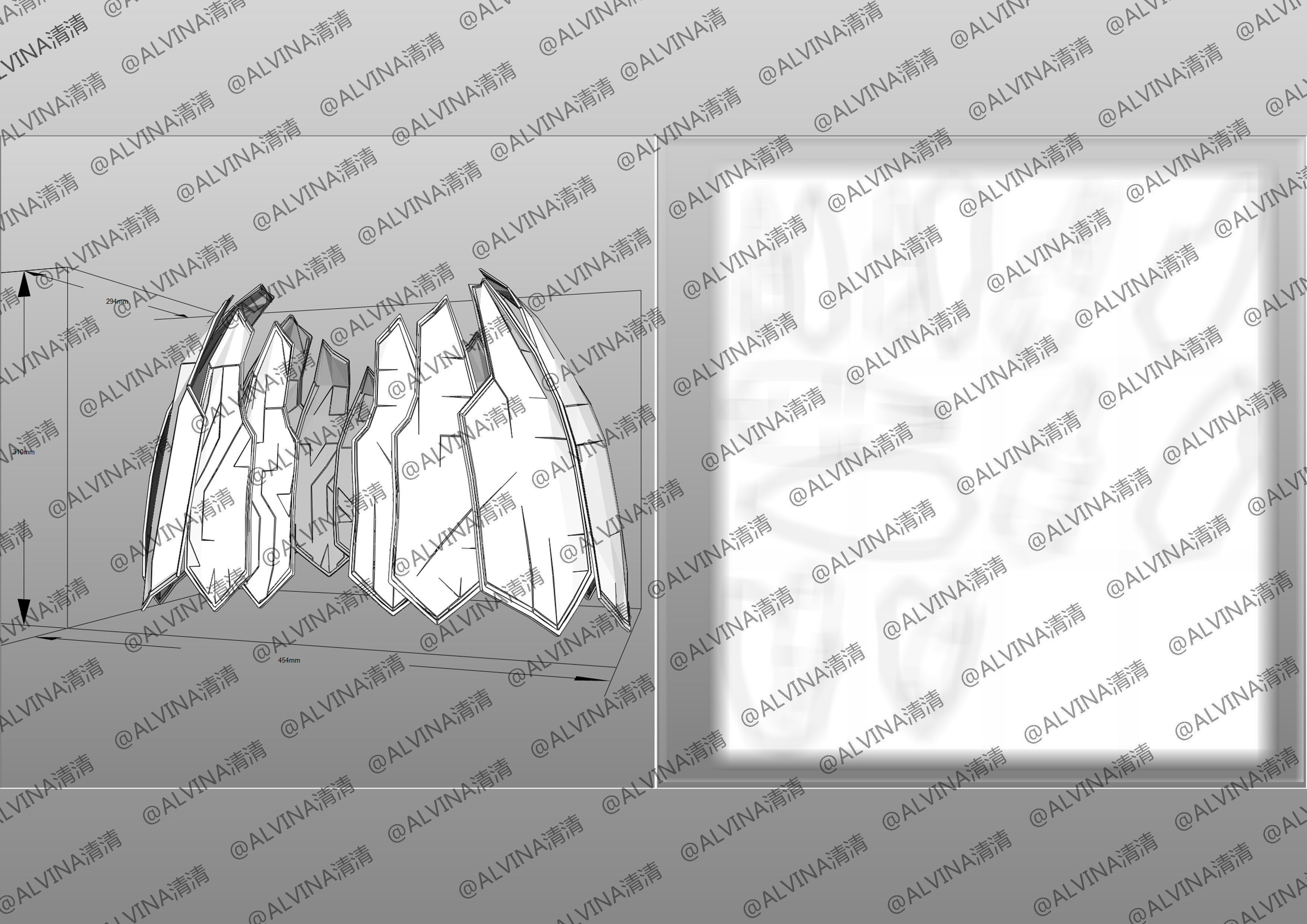 Claymore Armor - DIY Cosplay Pepakura Foam Template Low-poly 3D model_23