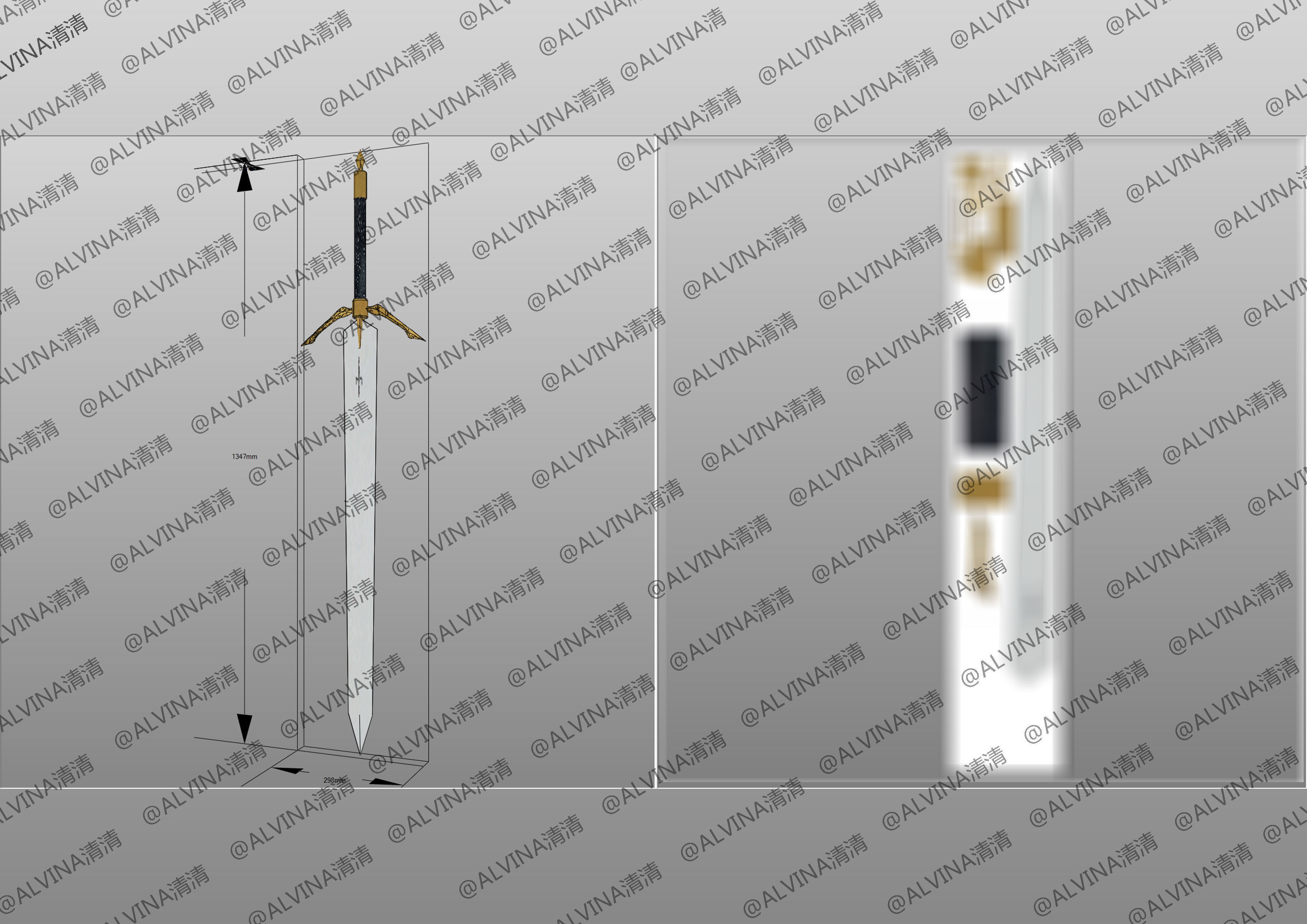 Claymore Armor - DIY Cosplay Pepakura Foam Template Low-poly 3D model_30