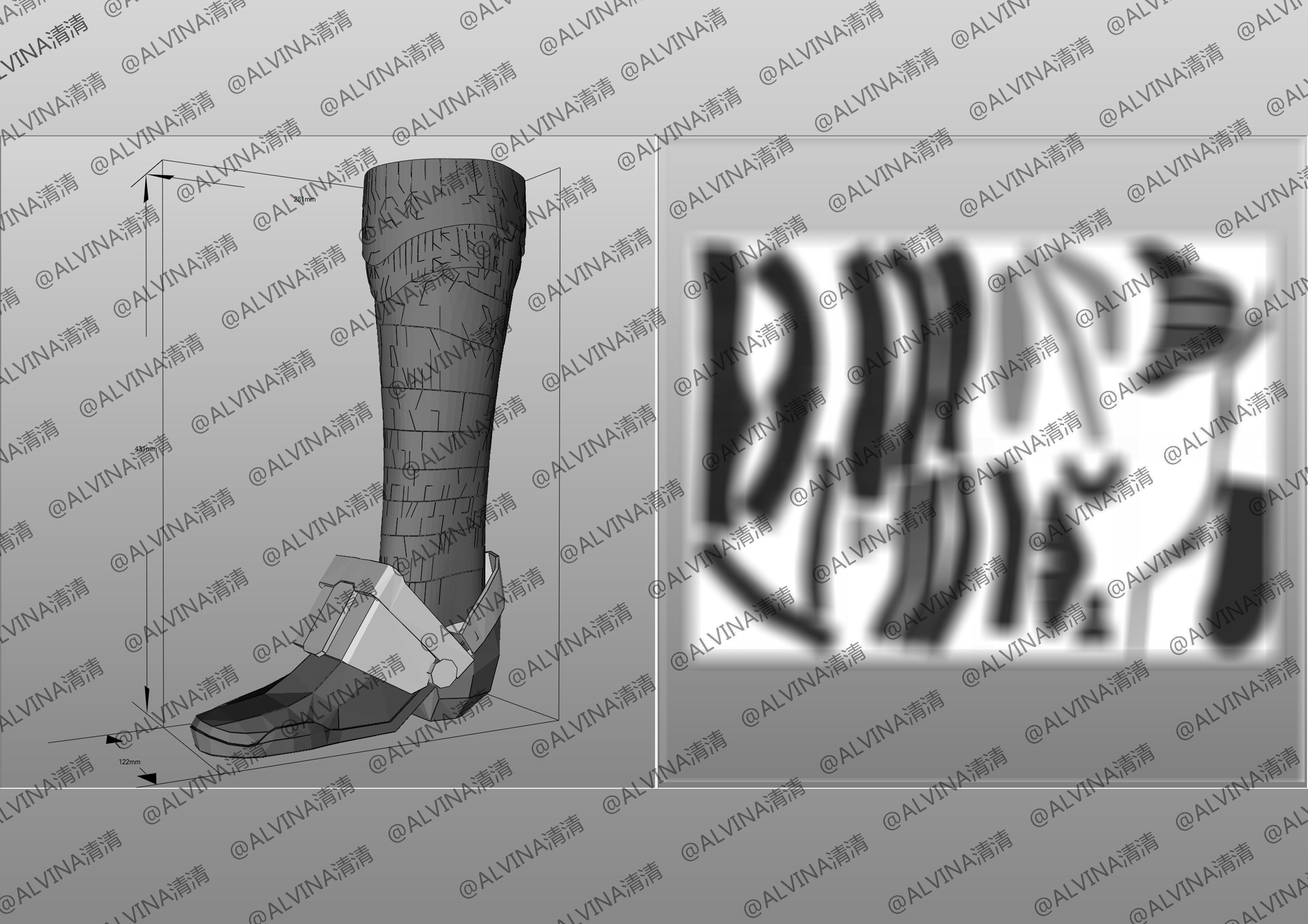 Claymore Armor - DIY Cosplay Pepakura Foam Template Low-poly 3D model_26