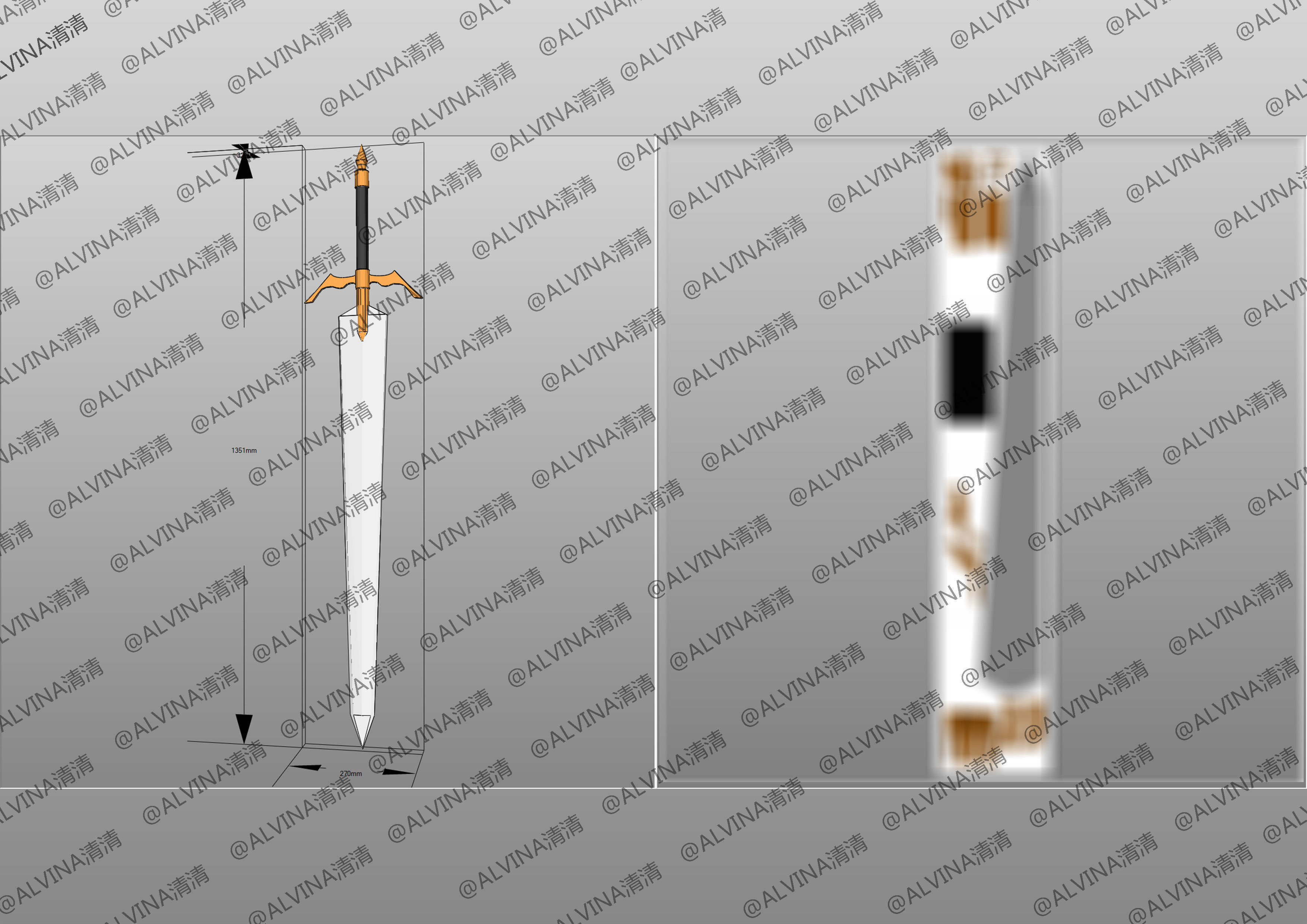 Claymore Armor - DIY Cosplay Pepakura Foam Template Low-poly 3D model_28