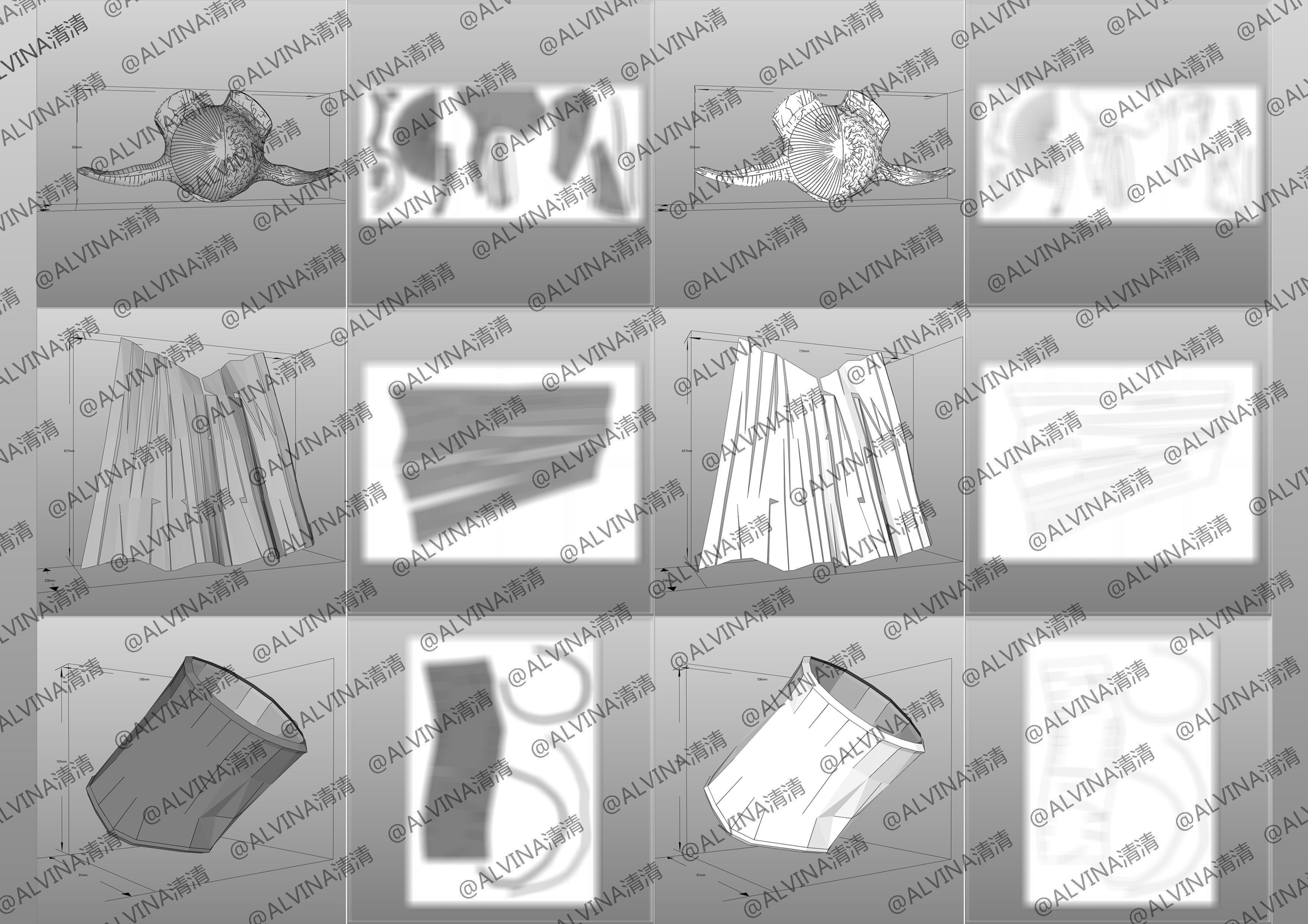 Claymore Armor - DIY Cosplay Pepakura Foam Template Low-poly 3D model_5