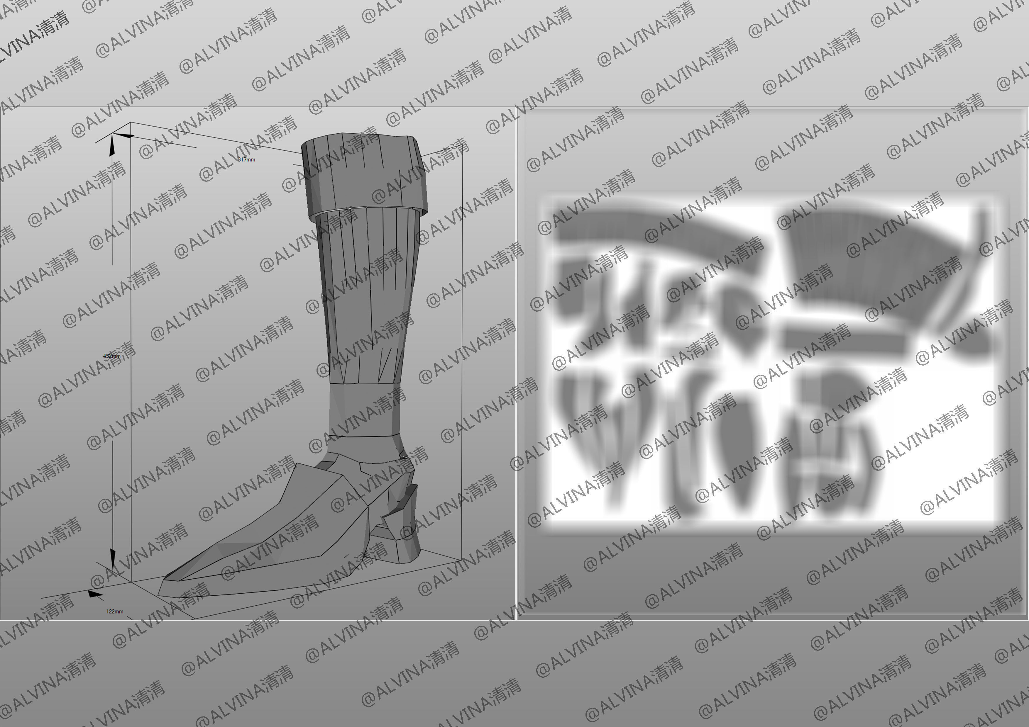 Claymore Armor - DIY Cosplay Pepakura Foam Template Low-poly 3D model_24