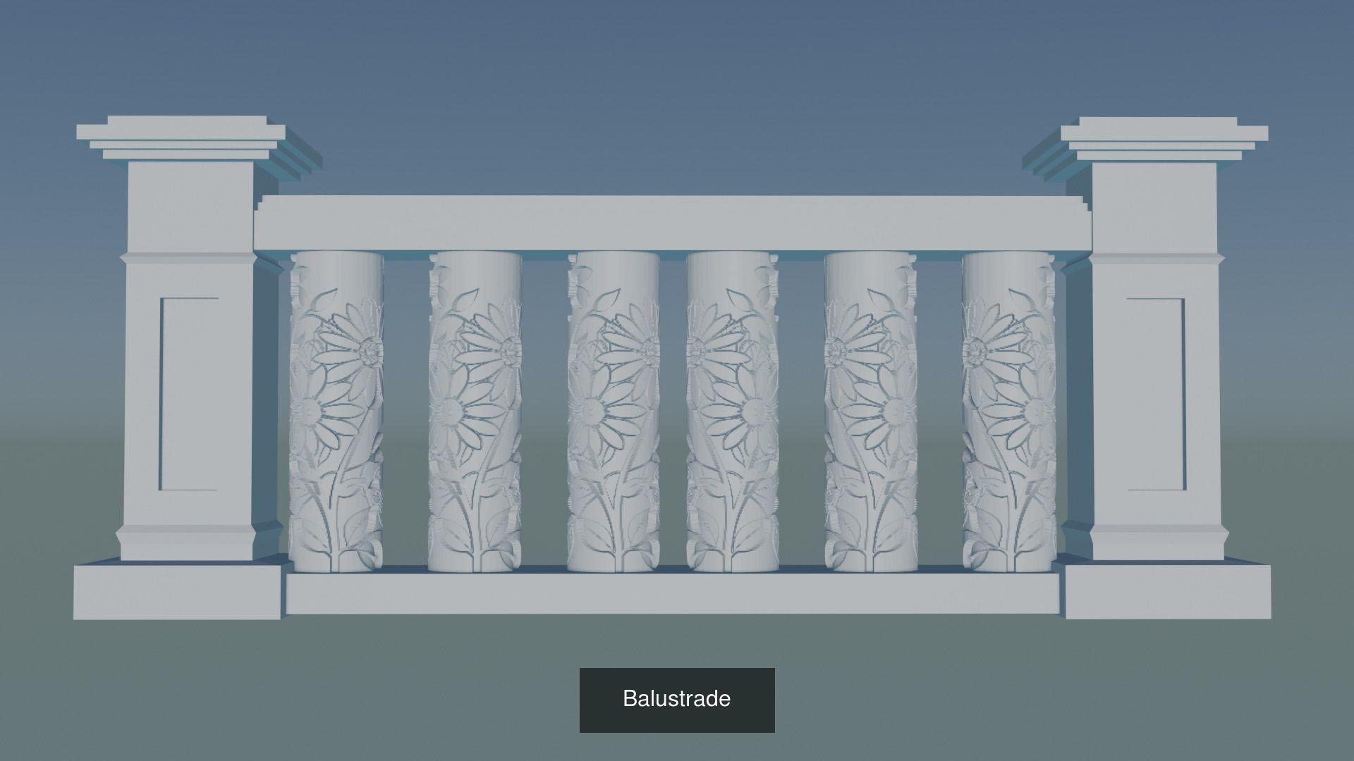 Stone Balustrade 3D Model Collection_14