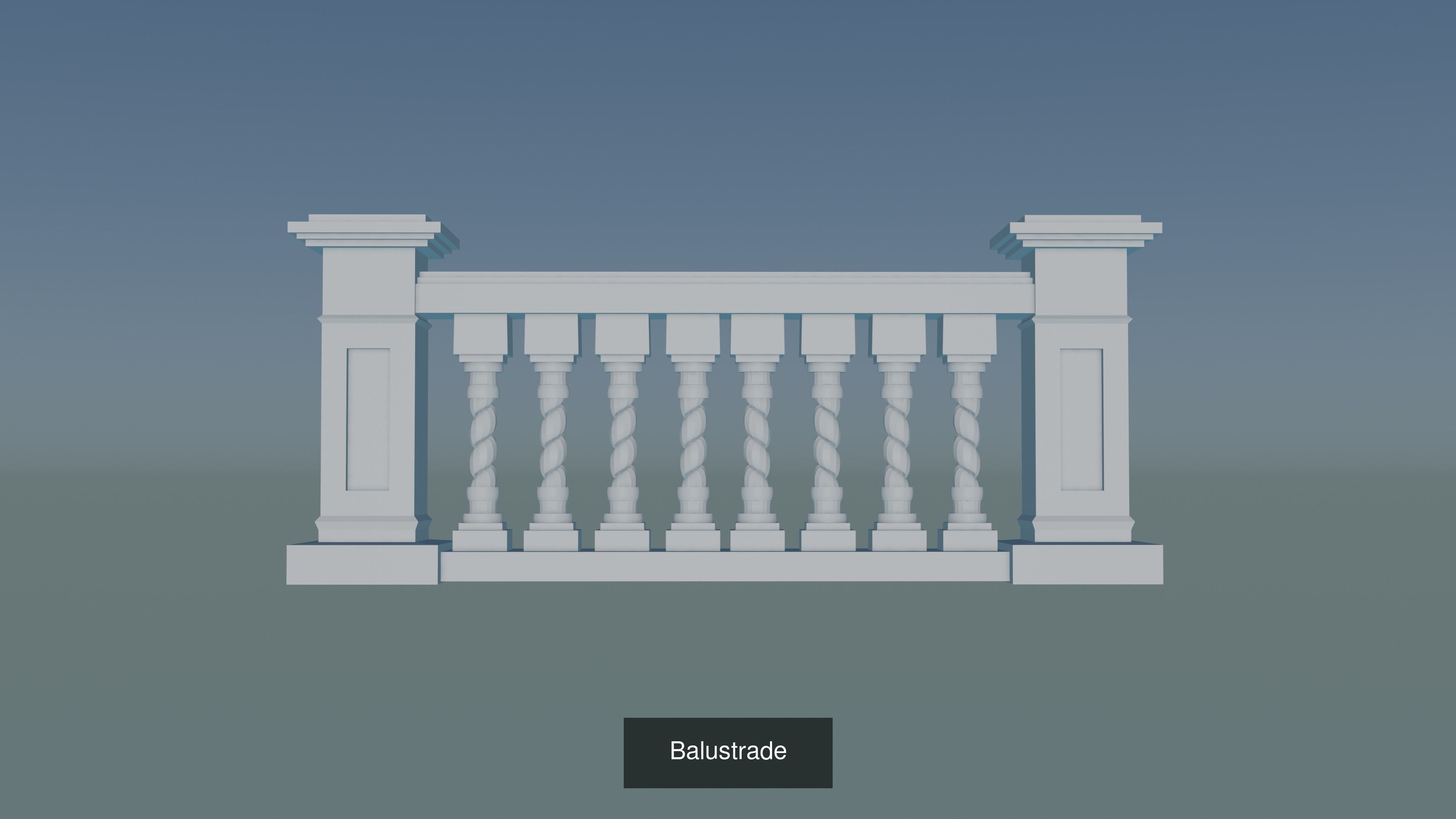 Stone Balustrade 3D Model Collection_17