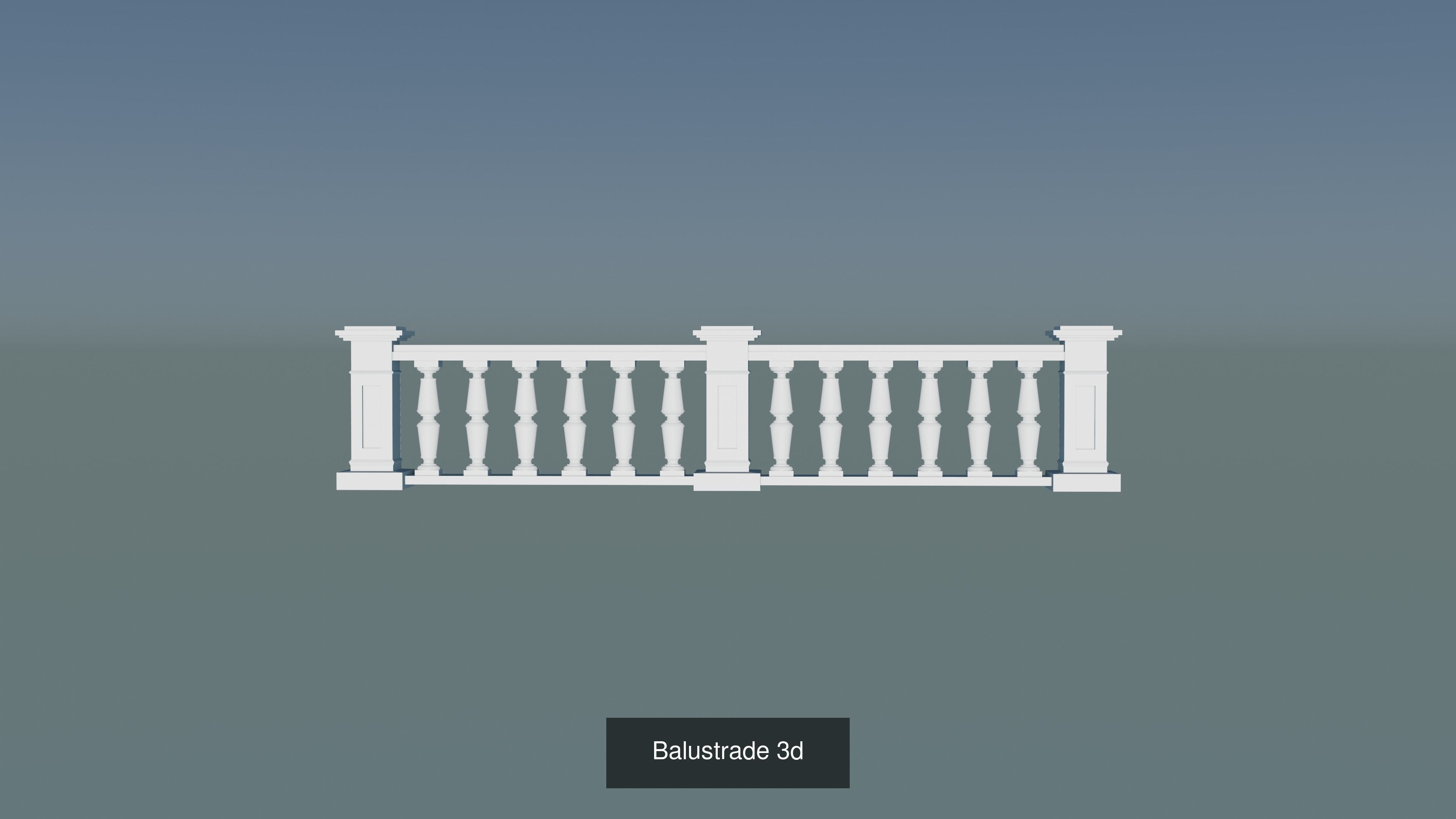 Stone Balustrade 3D Model Collection_9