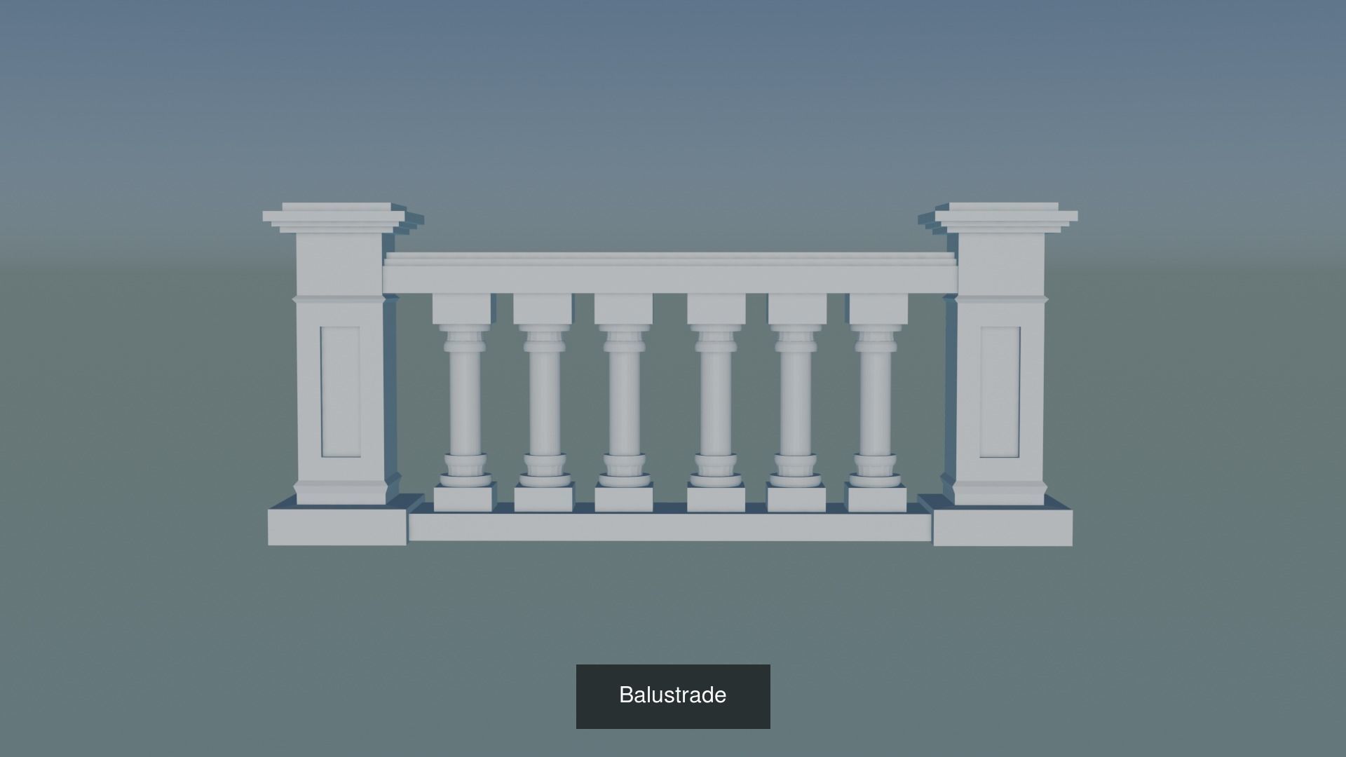 Stone Balustrade 3D Model Collection_20