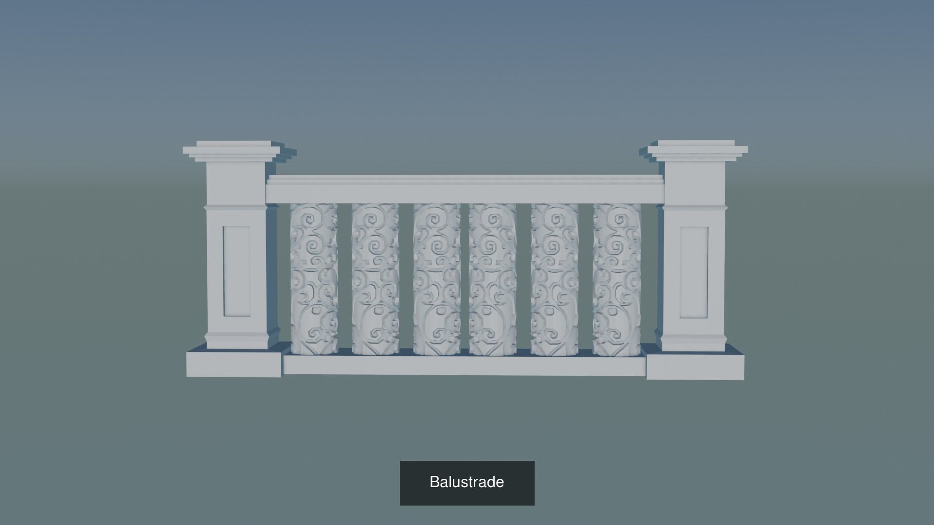 Stone Balustrade 3D Model Collection_18