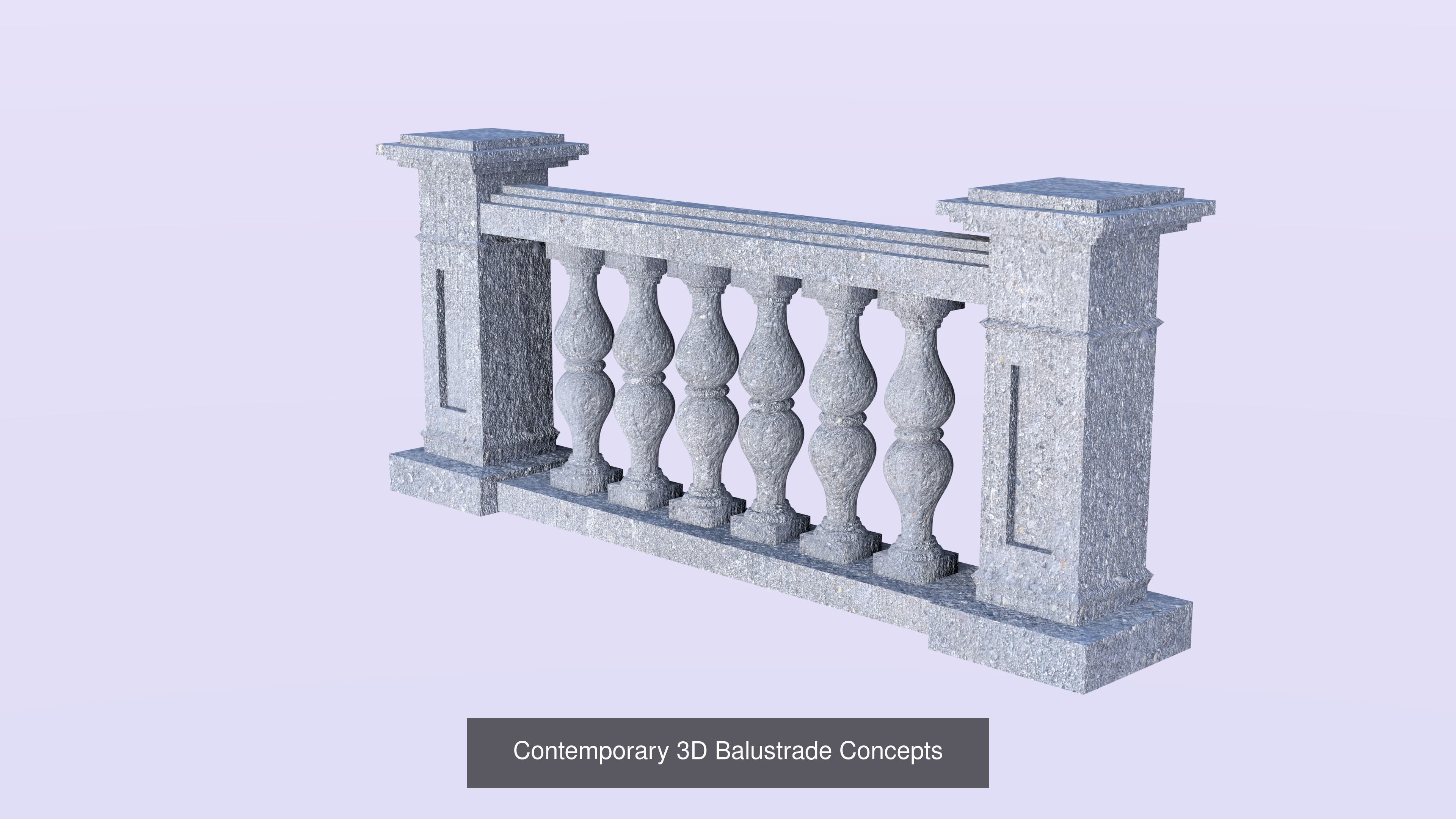 Stone Balustrade 3D Model Collection_5