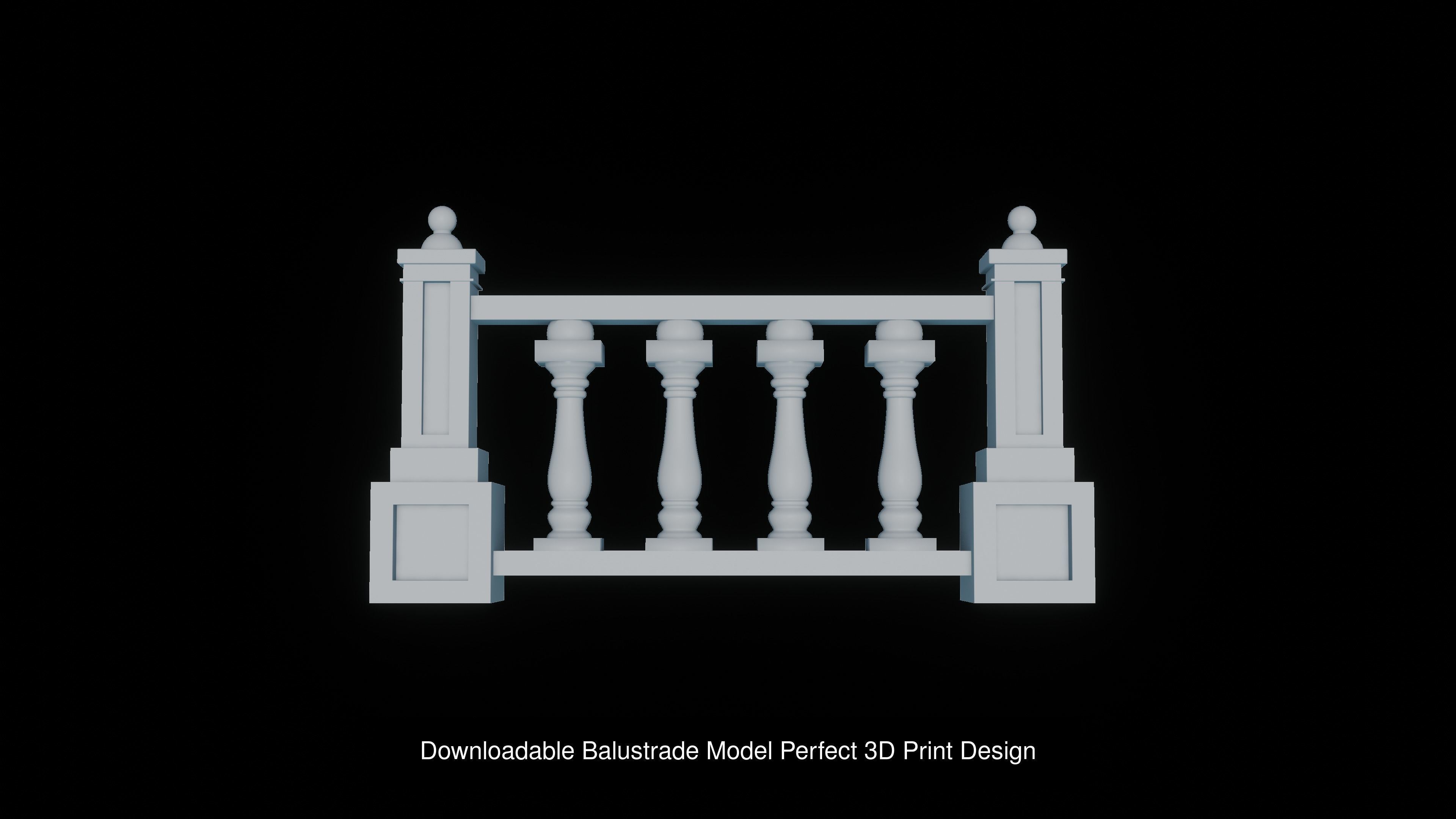 Stone Balustrade 3D Model Collection_6
