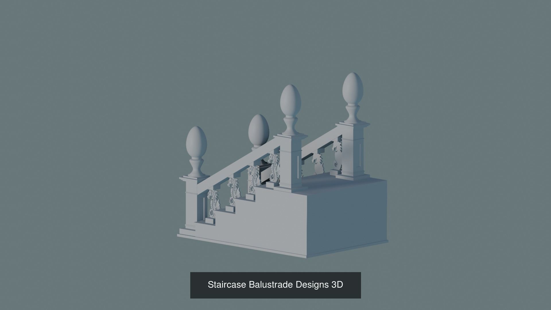 Stone Balustrade 3D Model Collection_13