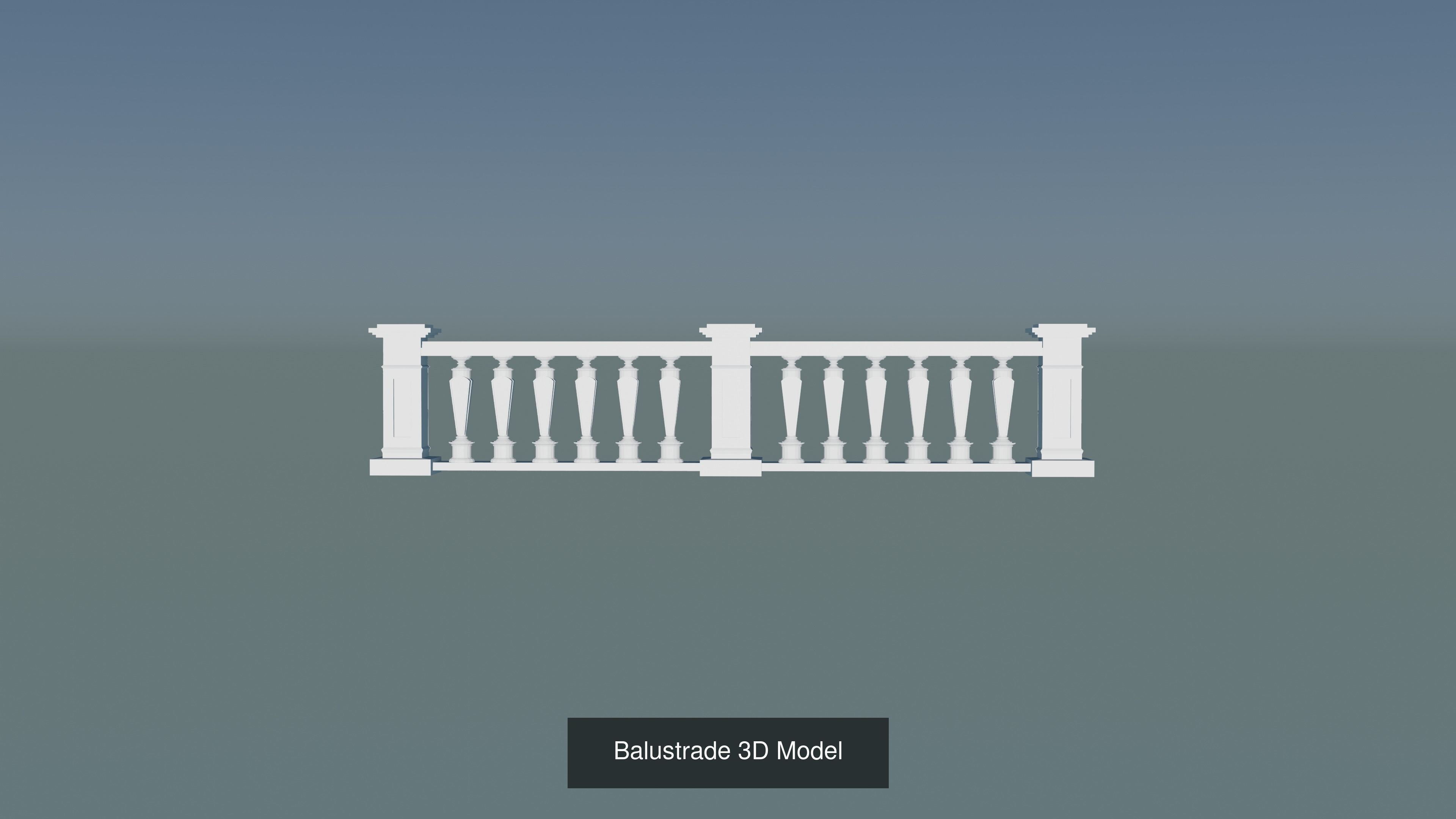 Stone Balustrade 3D Model Collection_10