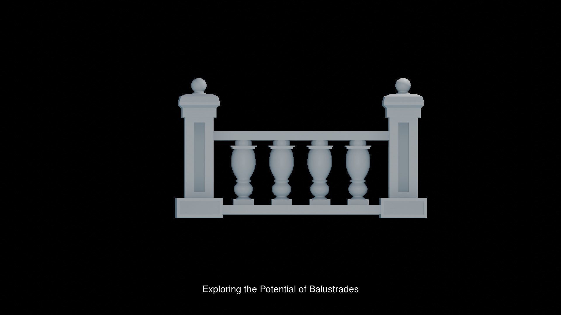 Stone Balustrade 3D Model Collection_7