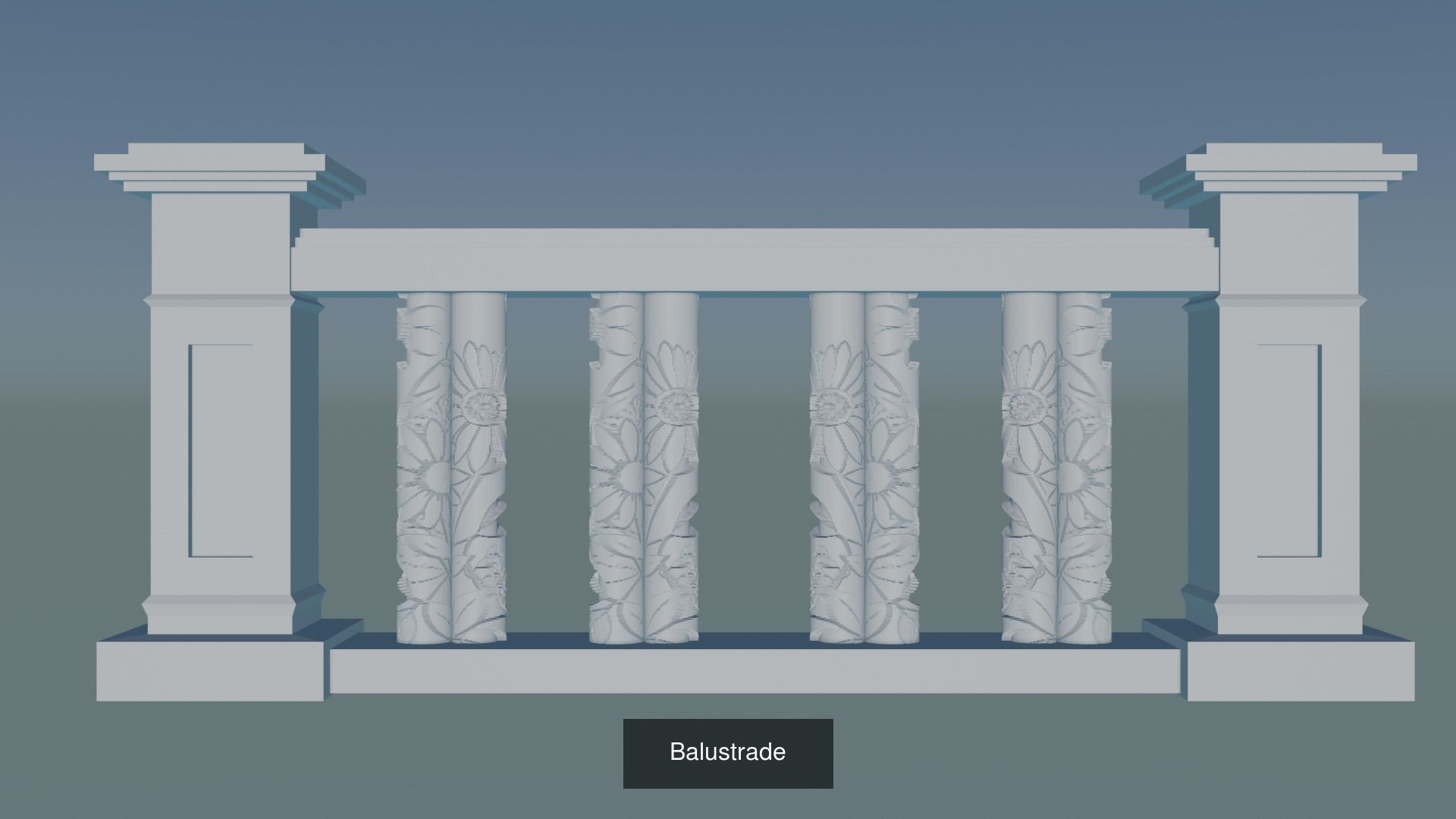 Stone Balustrade 3D Model Collection_15