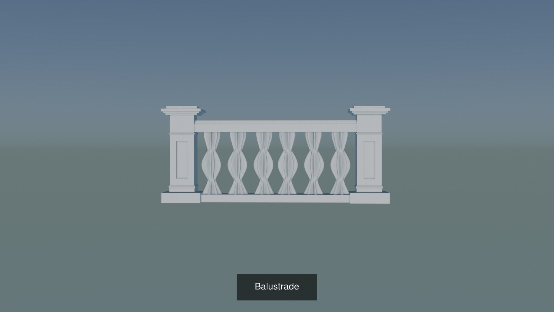Stone Balustrade 3D Model Collection_16