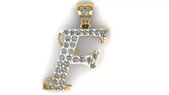 ALPHABET F PENDANT 3D PRINTABLE MODEL