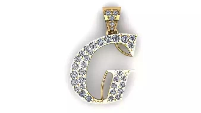 ALPHABET G PENDANT 3DPRINTABLE MODEL