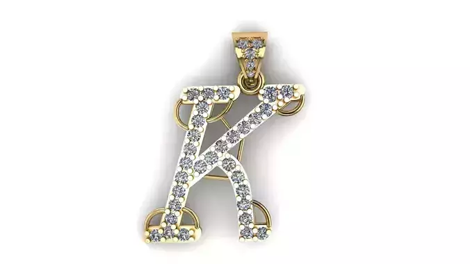 ALPHABET K PENDANT 3D PRINTABLE MODEL