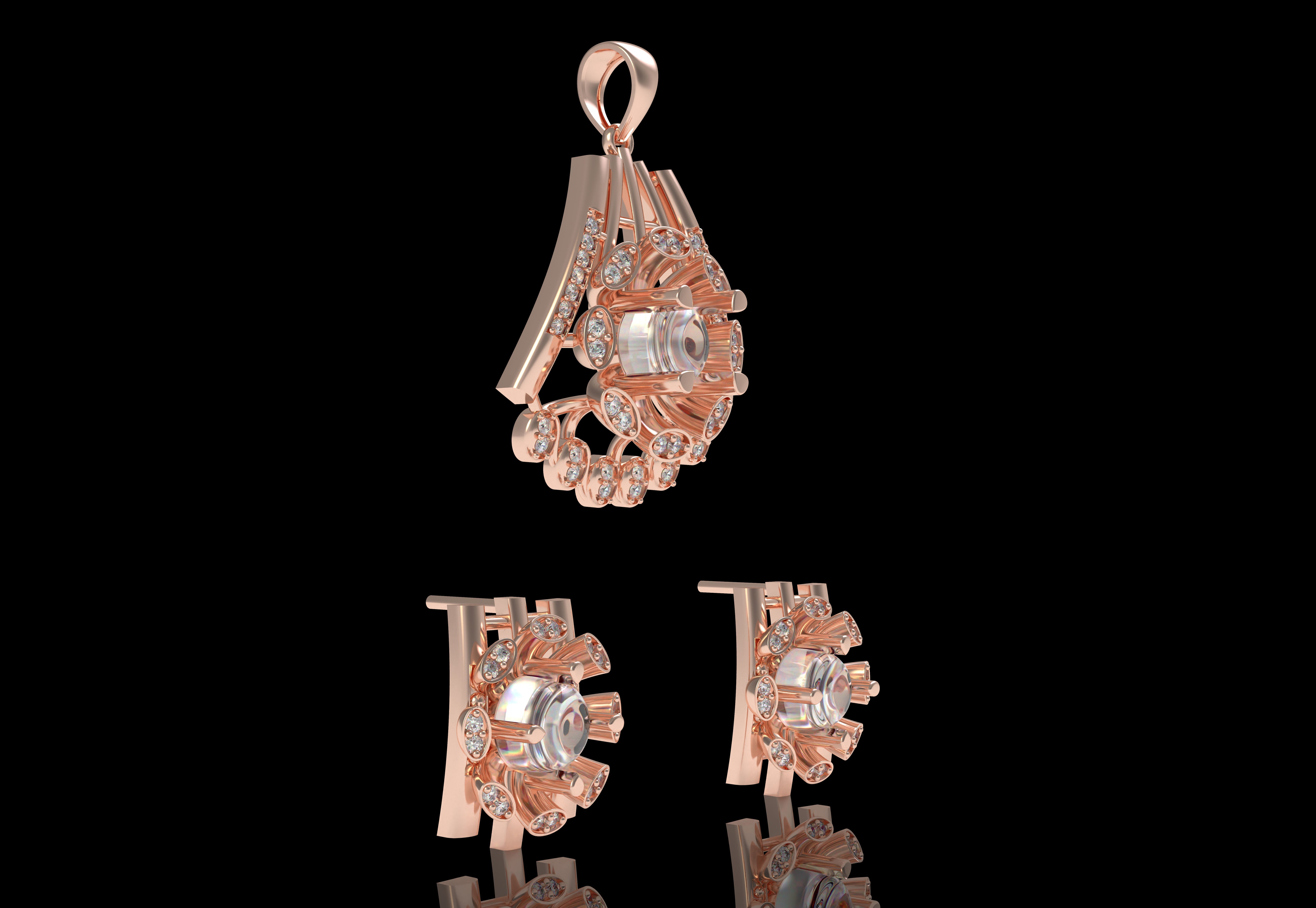 Diamond Pendant Set 15 3D print model_7