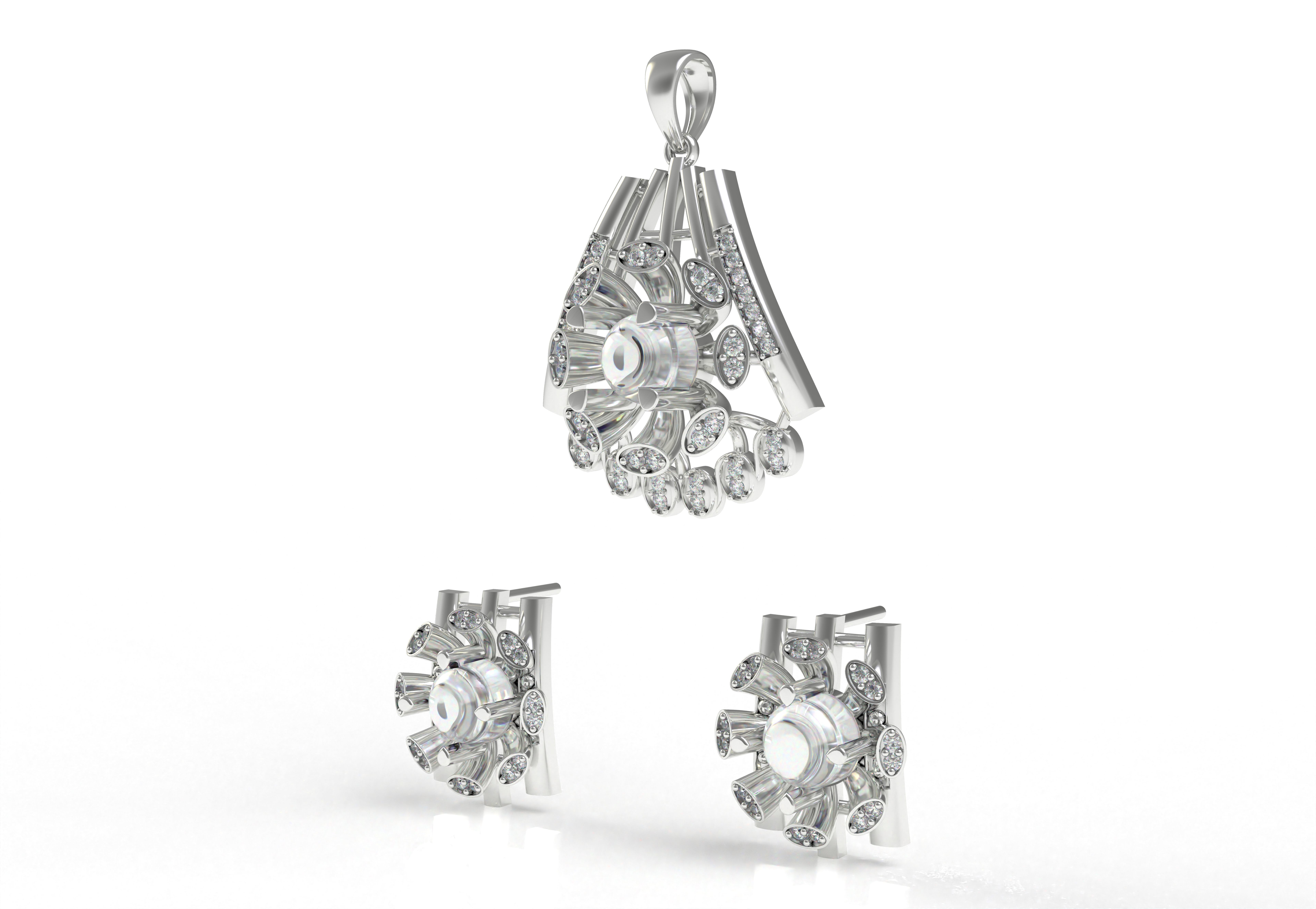 Diamond Pendant Set 15 3D print model_22