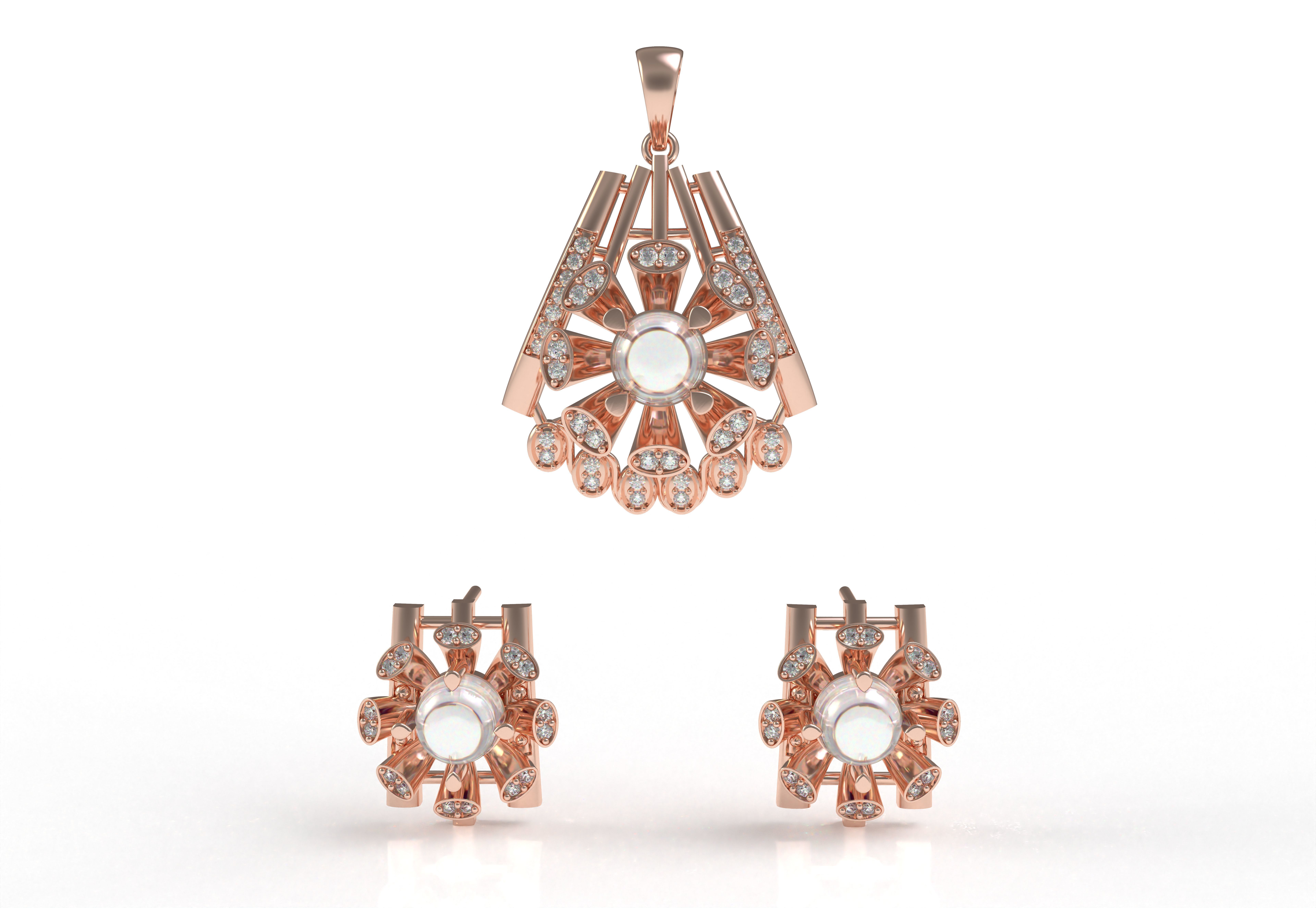 Diamond Pendant Set 15 3D print model_16