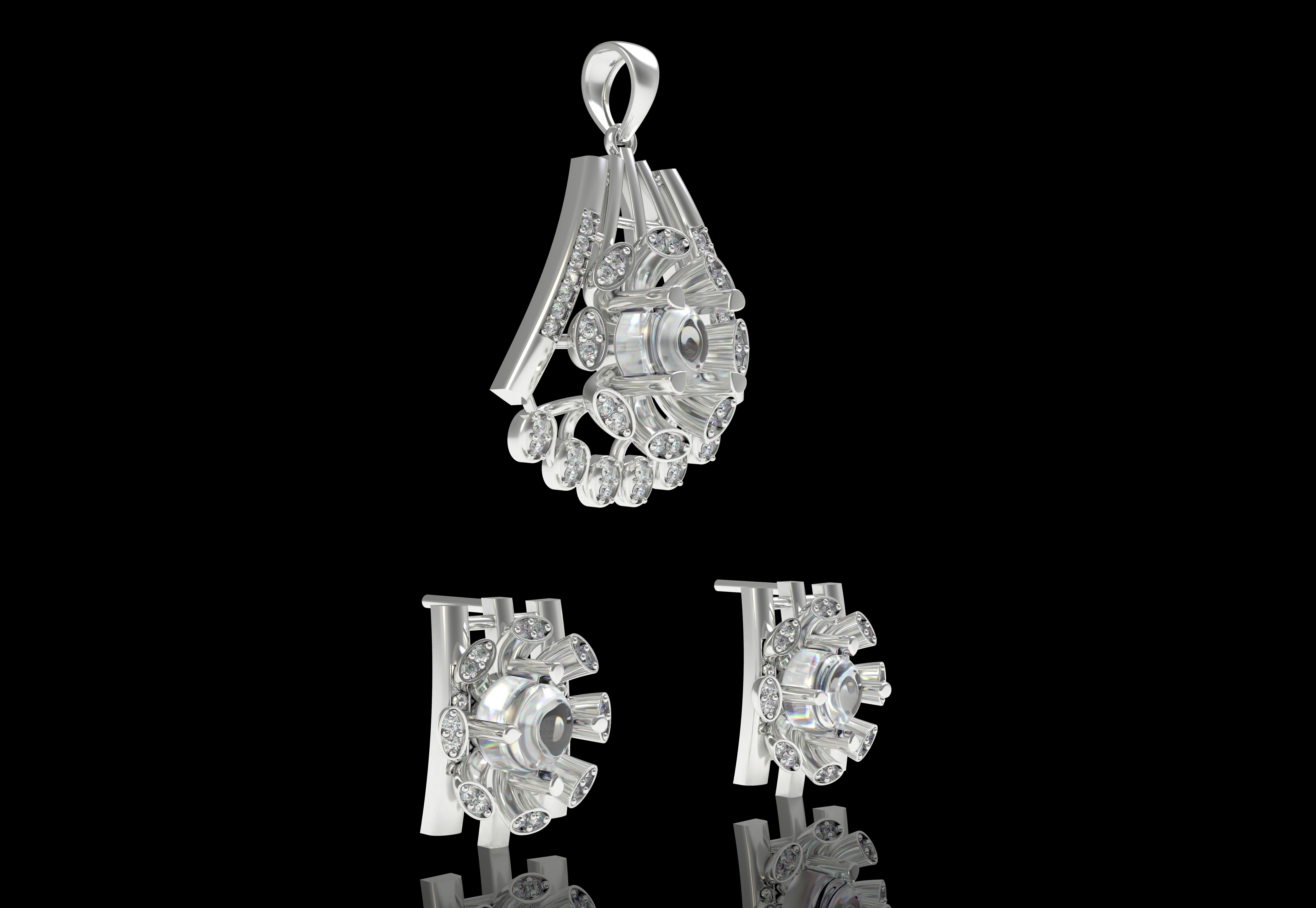 Diamond Pendant Set 15 3D print model_11