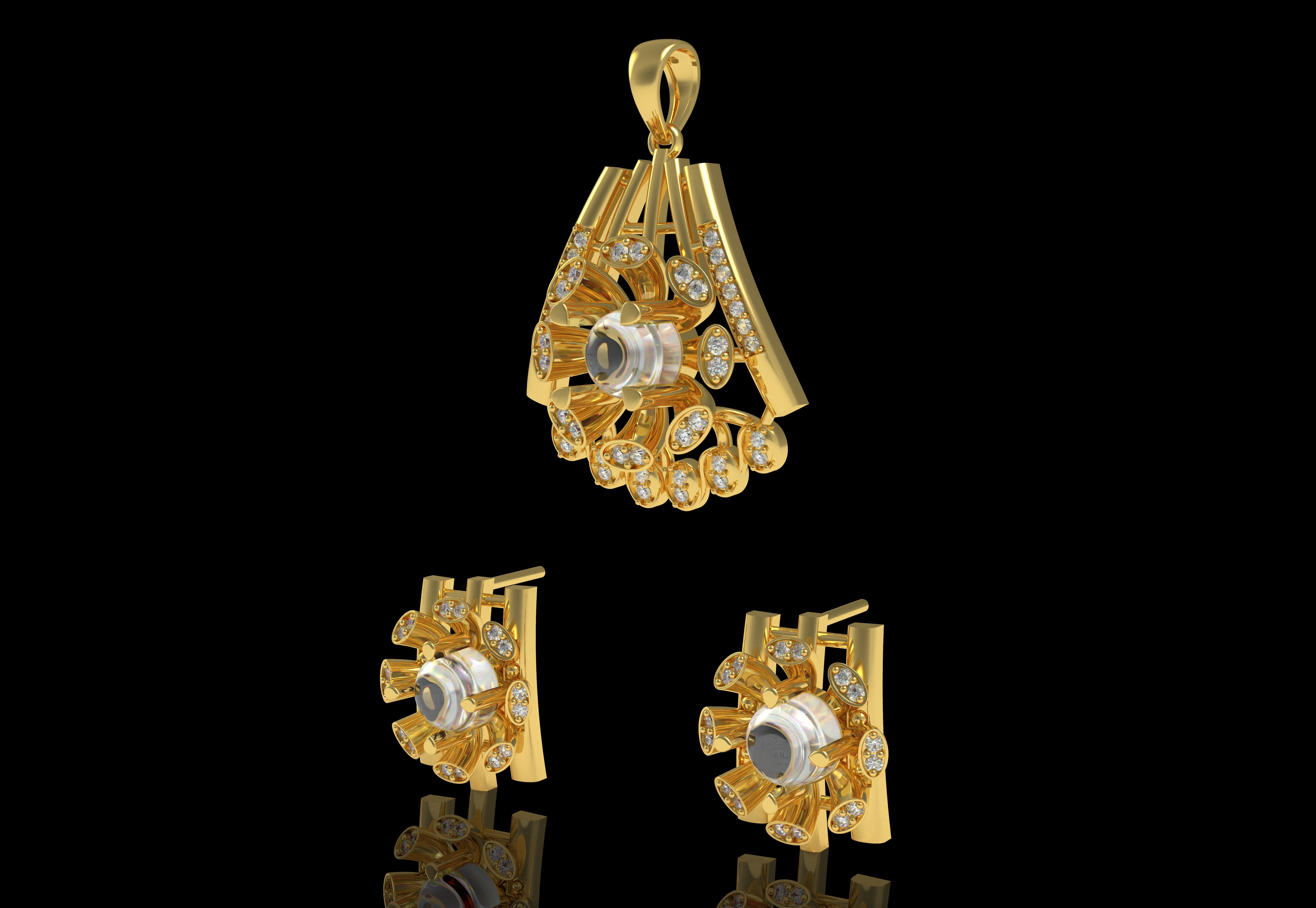 Diamond Pendant Set 15 3D print model_14