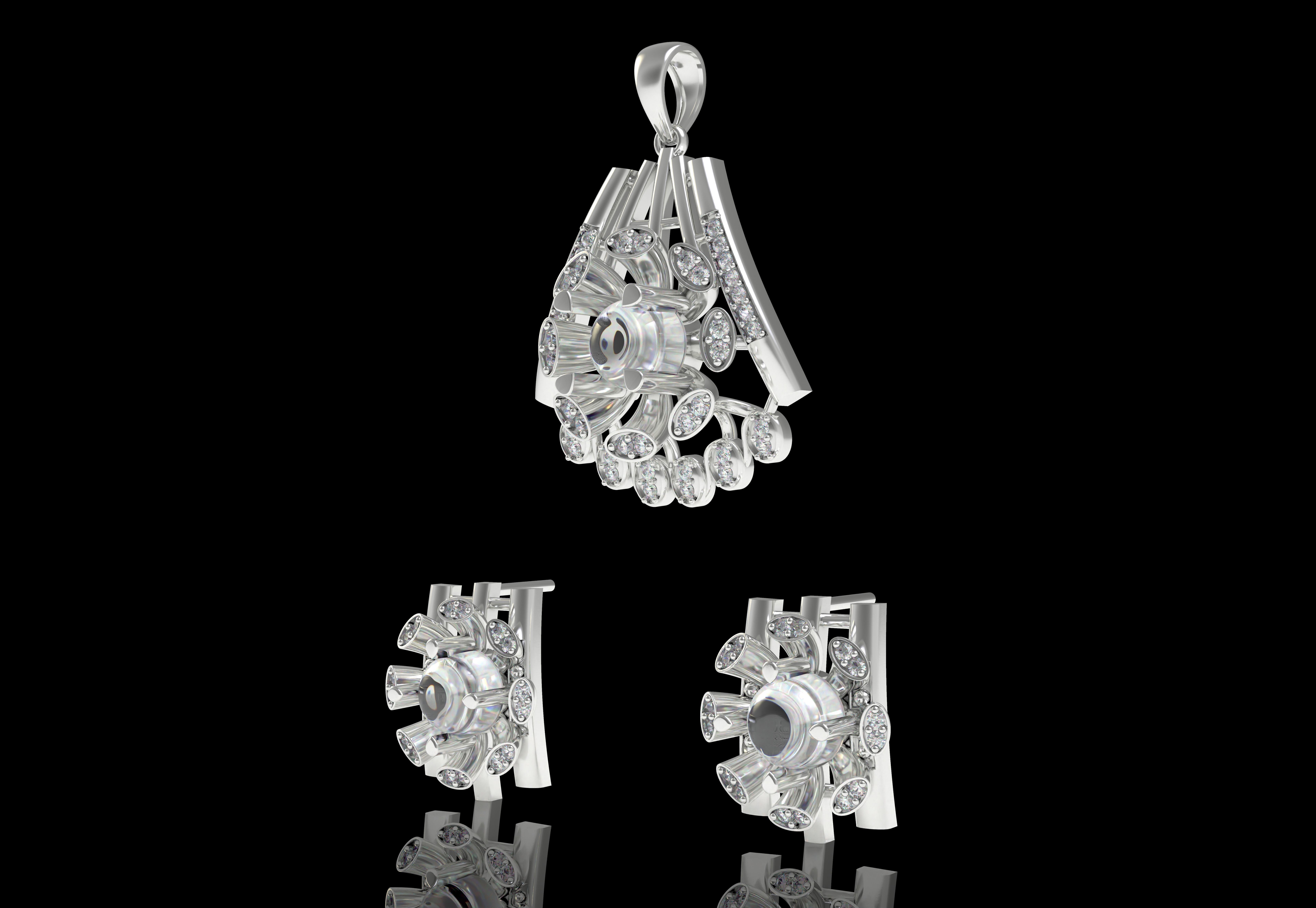 Diamond Pendant Set 15 3D print model_10
