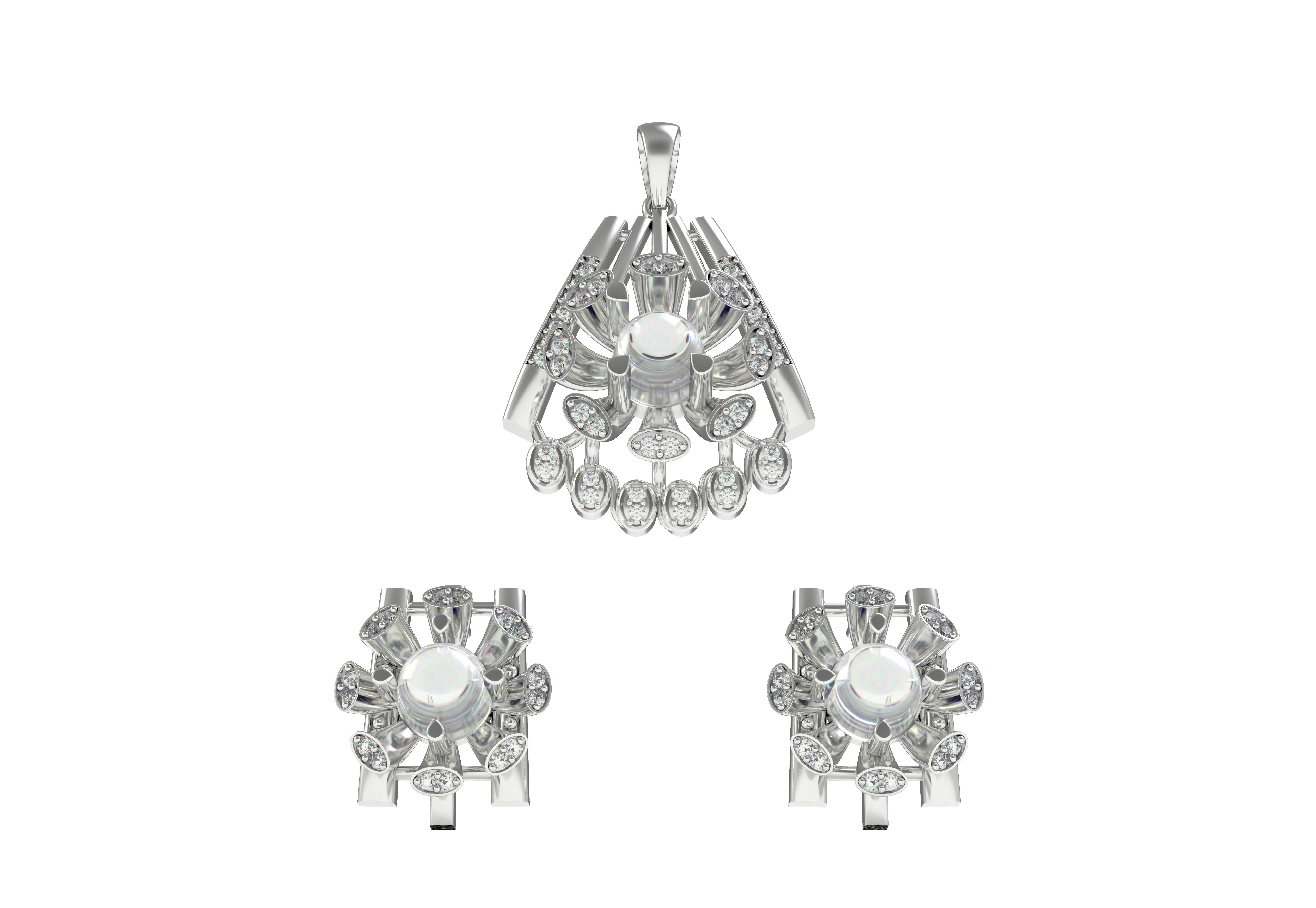 Diamond Pendant Set 15 3D print model_21
