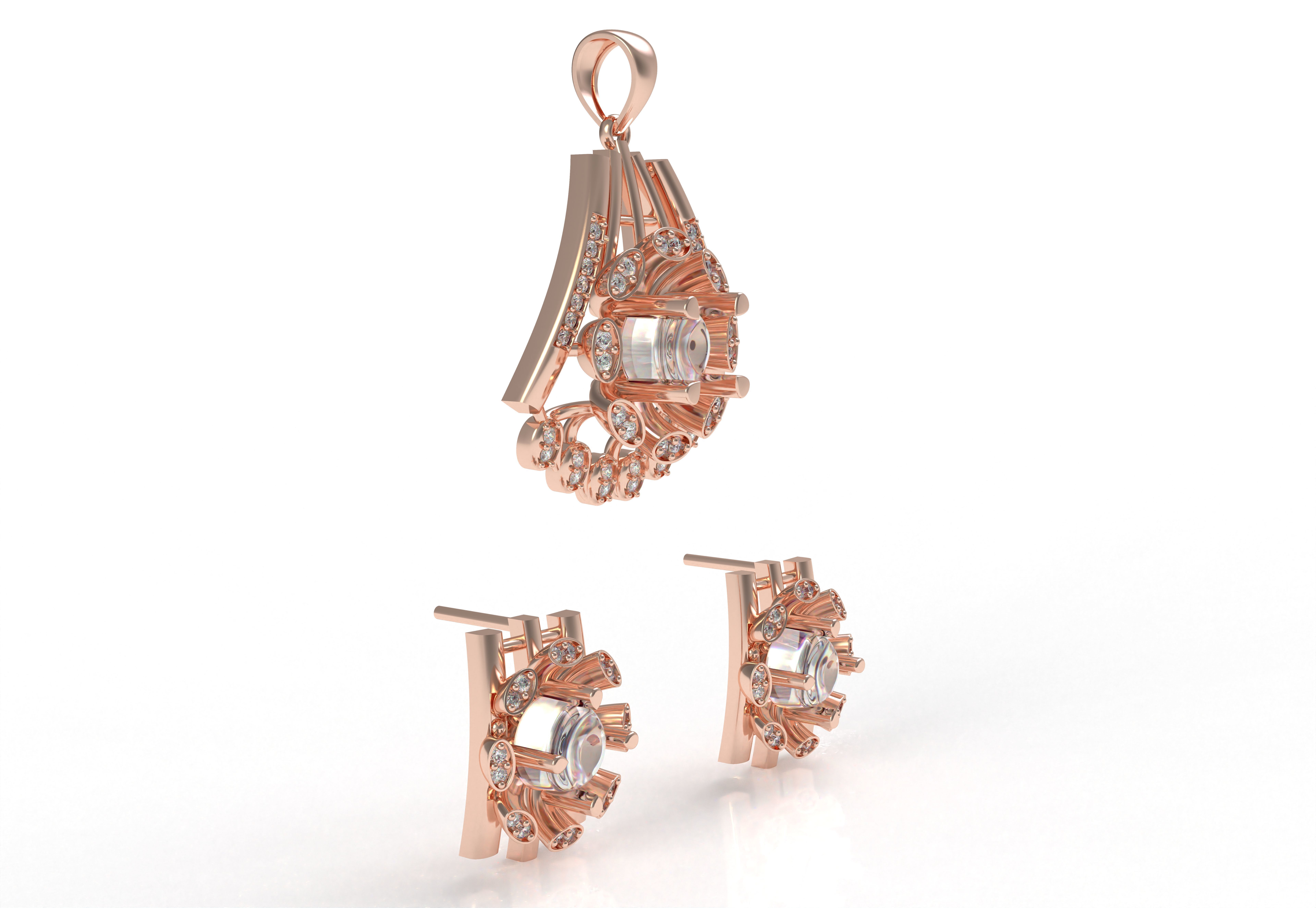 Diamond Pendant Set 15 3D print model_19